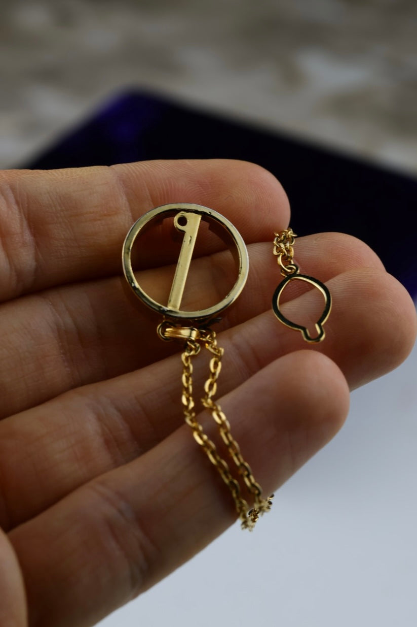 Dunhill – spinki w kształcie logo, pozłacane, oryginalne niebieskie pudełko (S40)