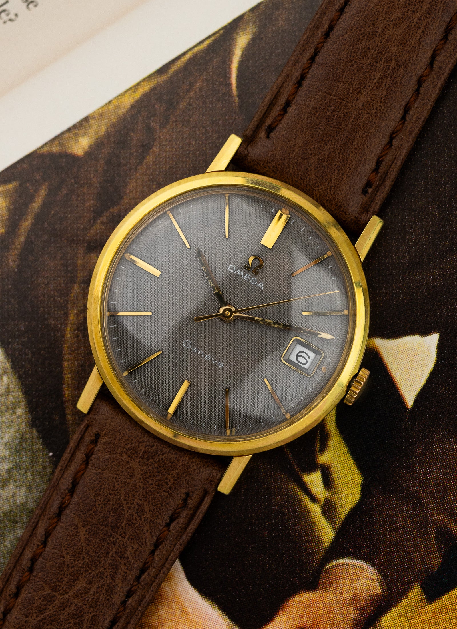 1968 Omega Geneve 132.00019 cal. 613 Grey Linen Dial