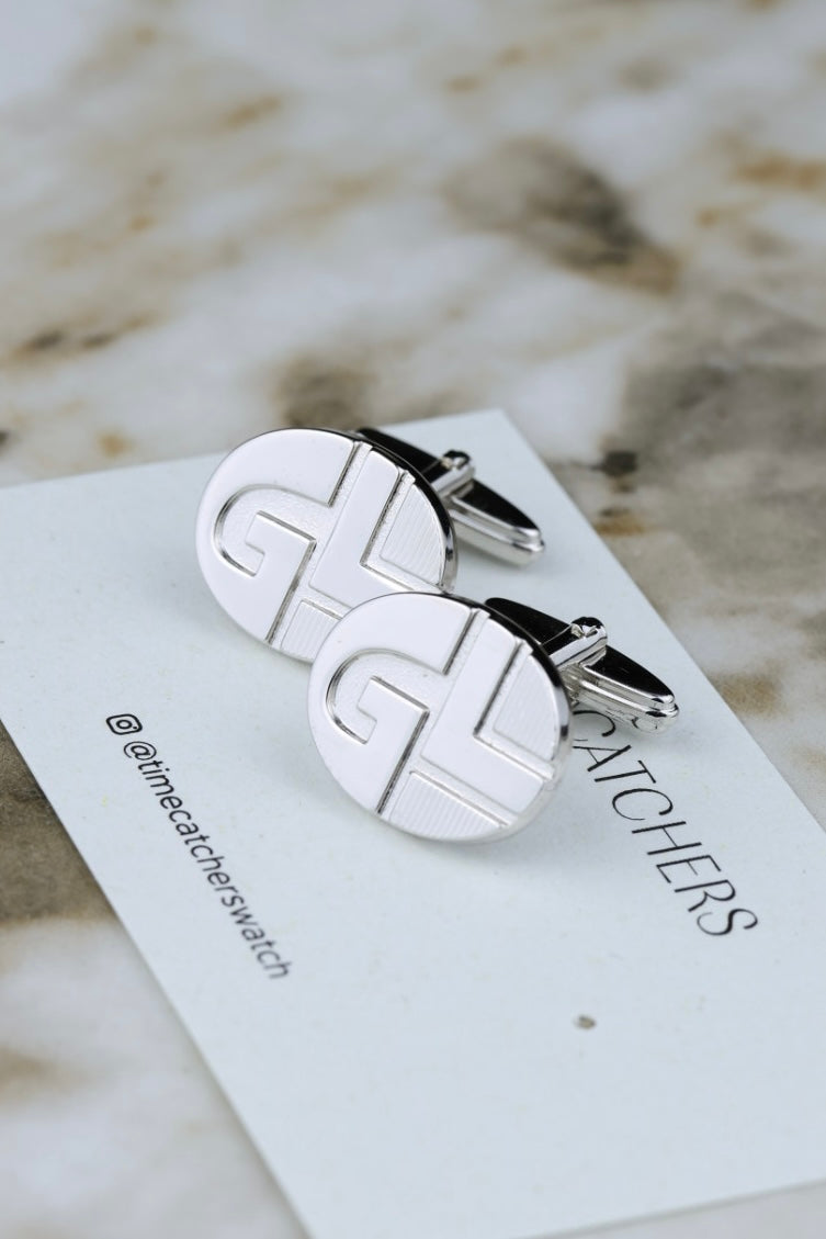 Guy Laroche – stalowe spinki do mankietów z monogramem „GL” (SP004)