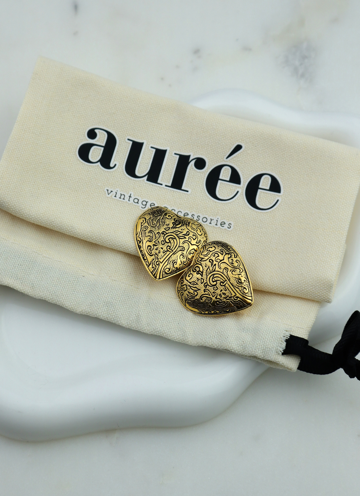 Yves Saint Laurent vintage klipsy Arabesque Heart