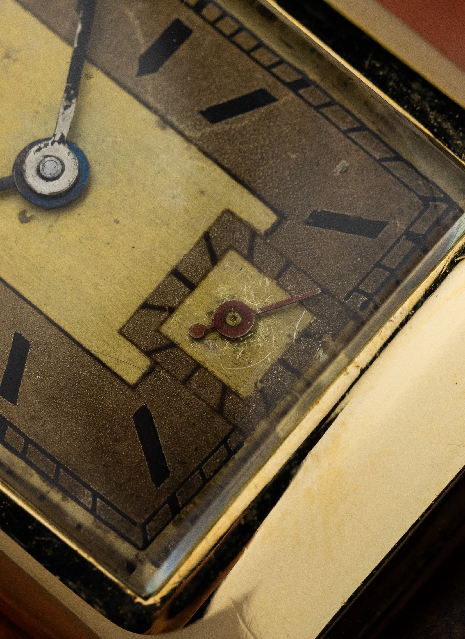 1940s 14K Omega Tank Art Deco Dial Serviced Box