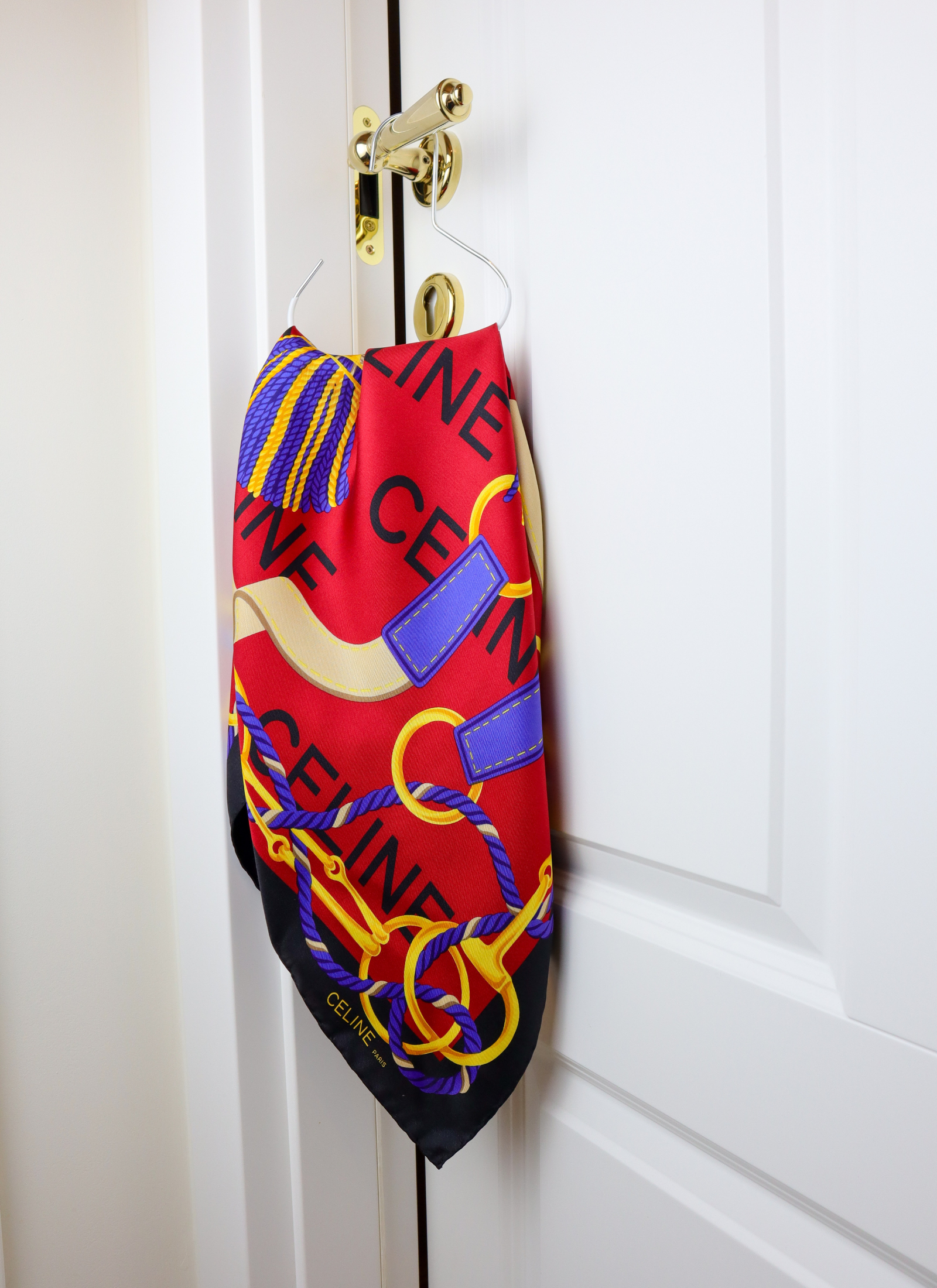 Celine - jedwabna apaszka "Equestrian Navy"