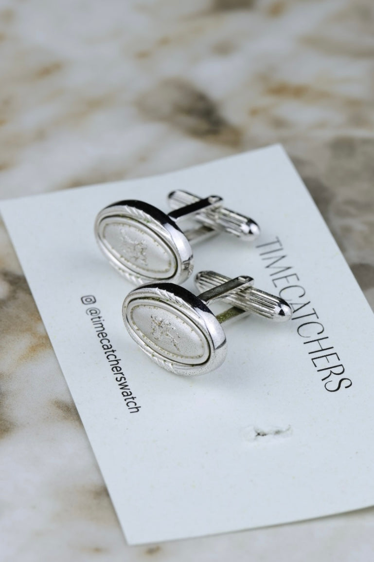 Burberry – stalowe spinki do mankietów z logo (SP002)