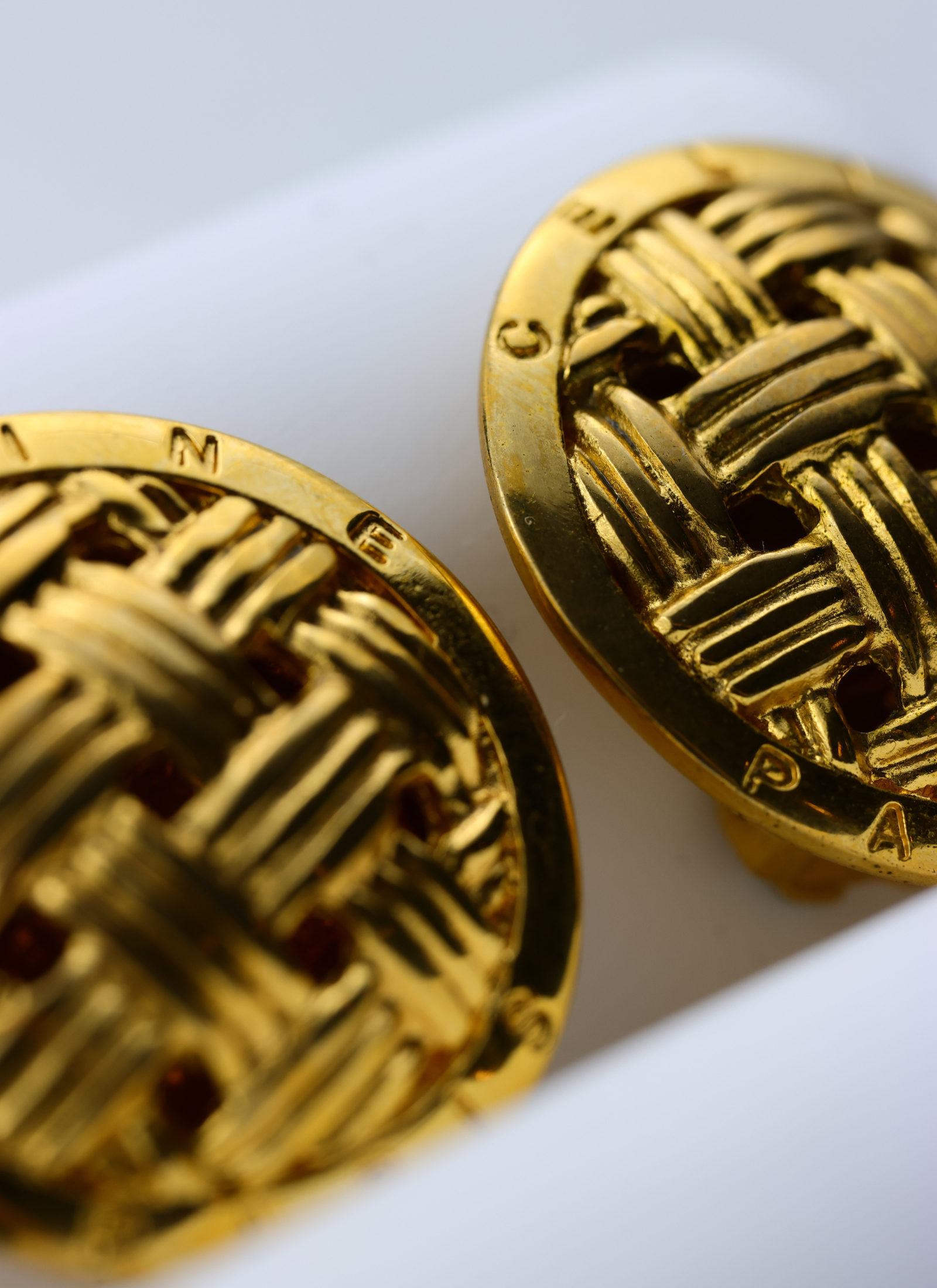 Celine - klipsy złota plecionka