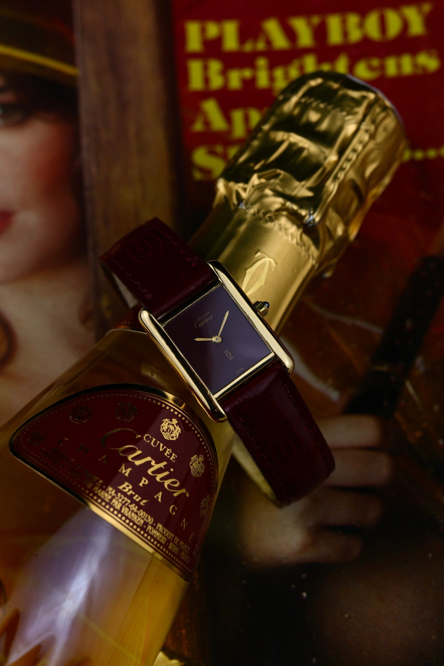 1990s Cartier Tank Must Burgundy Dial 3 66001