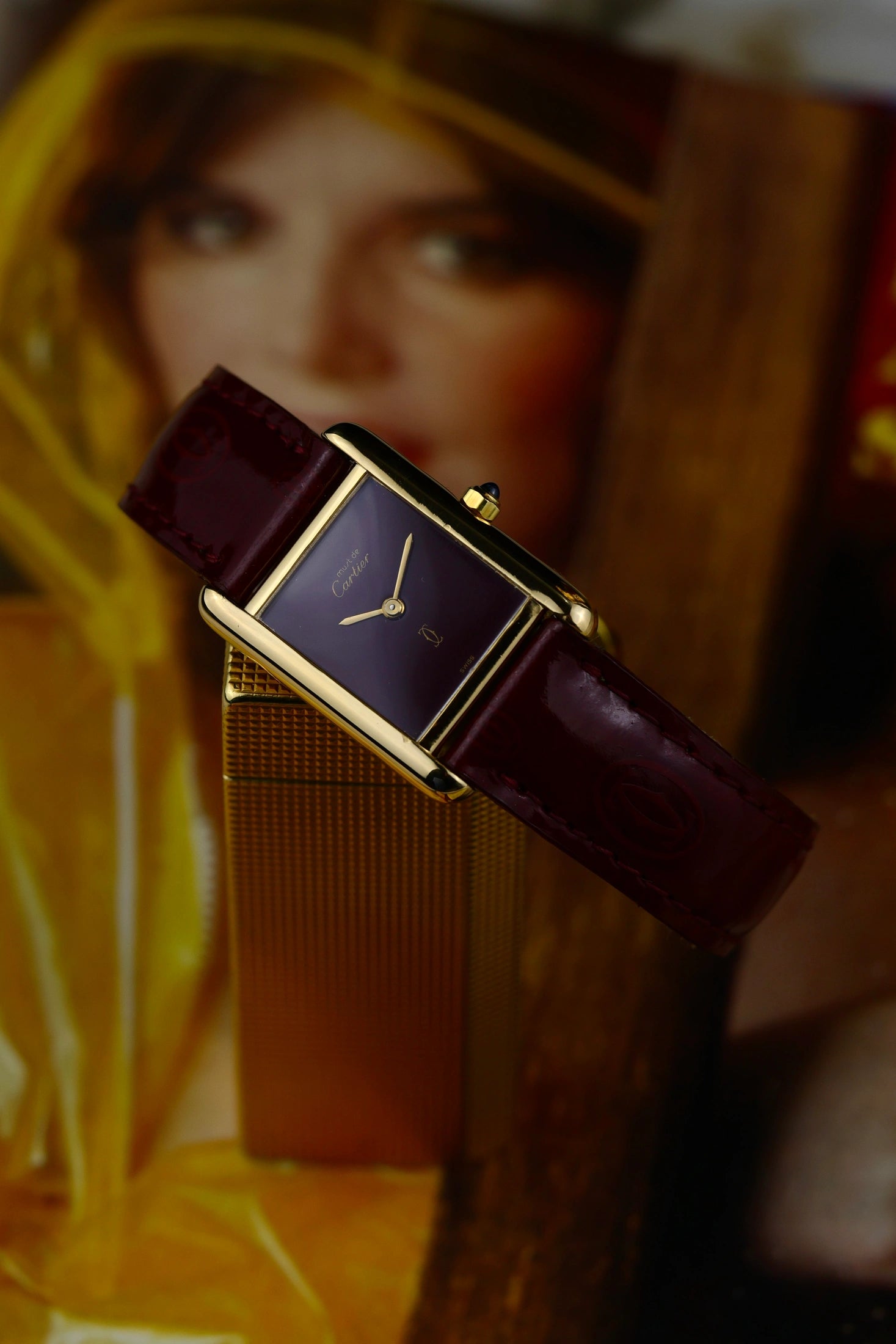 1990s Cartier Tank Must Burgundy Dial 3 66001