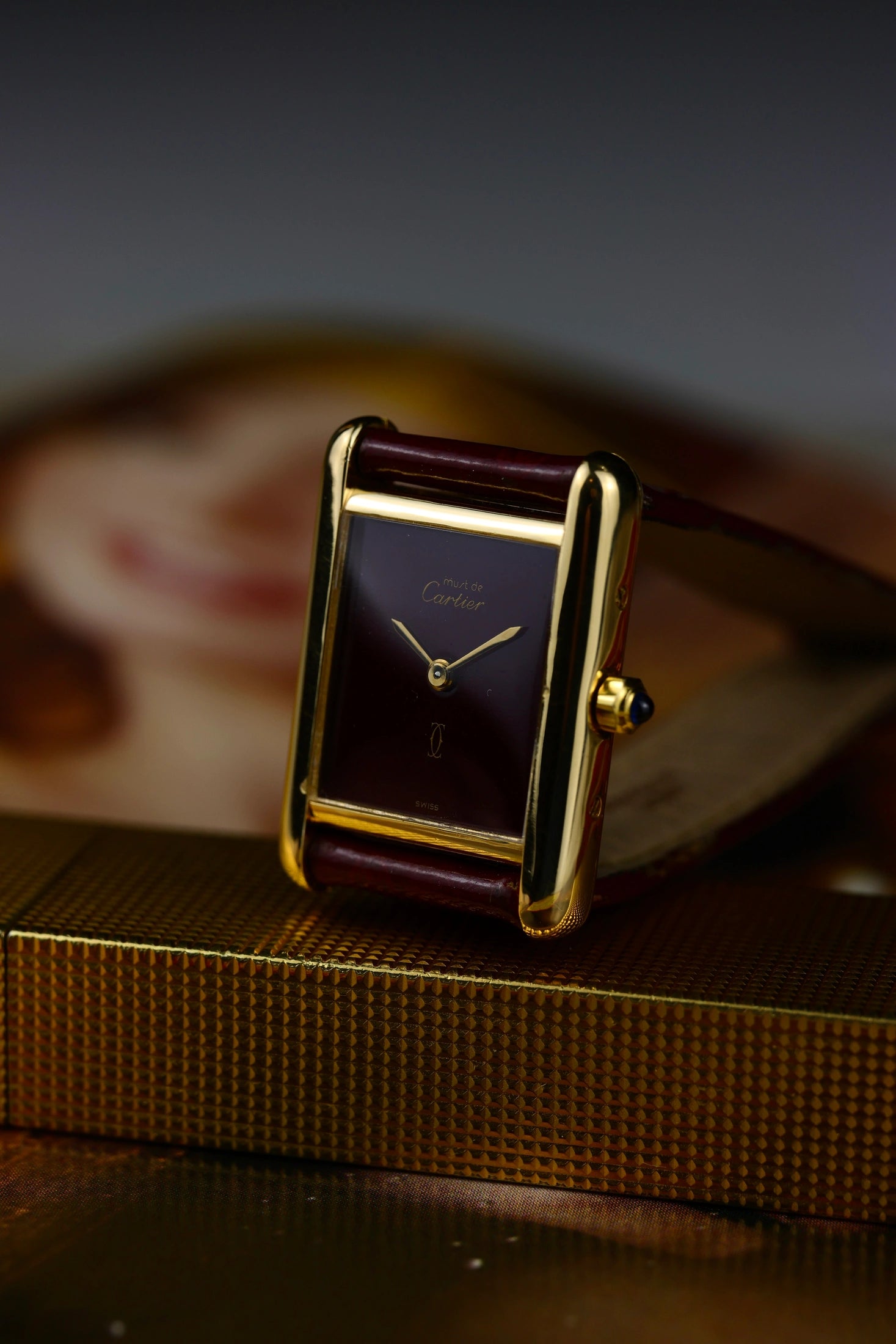 1990s Cartier Tank Must Burgundy Dial 3 66001