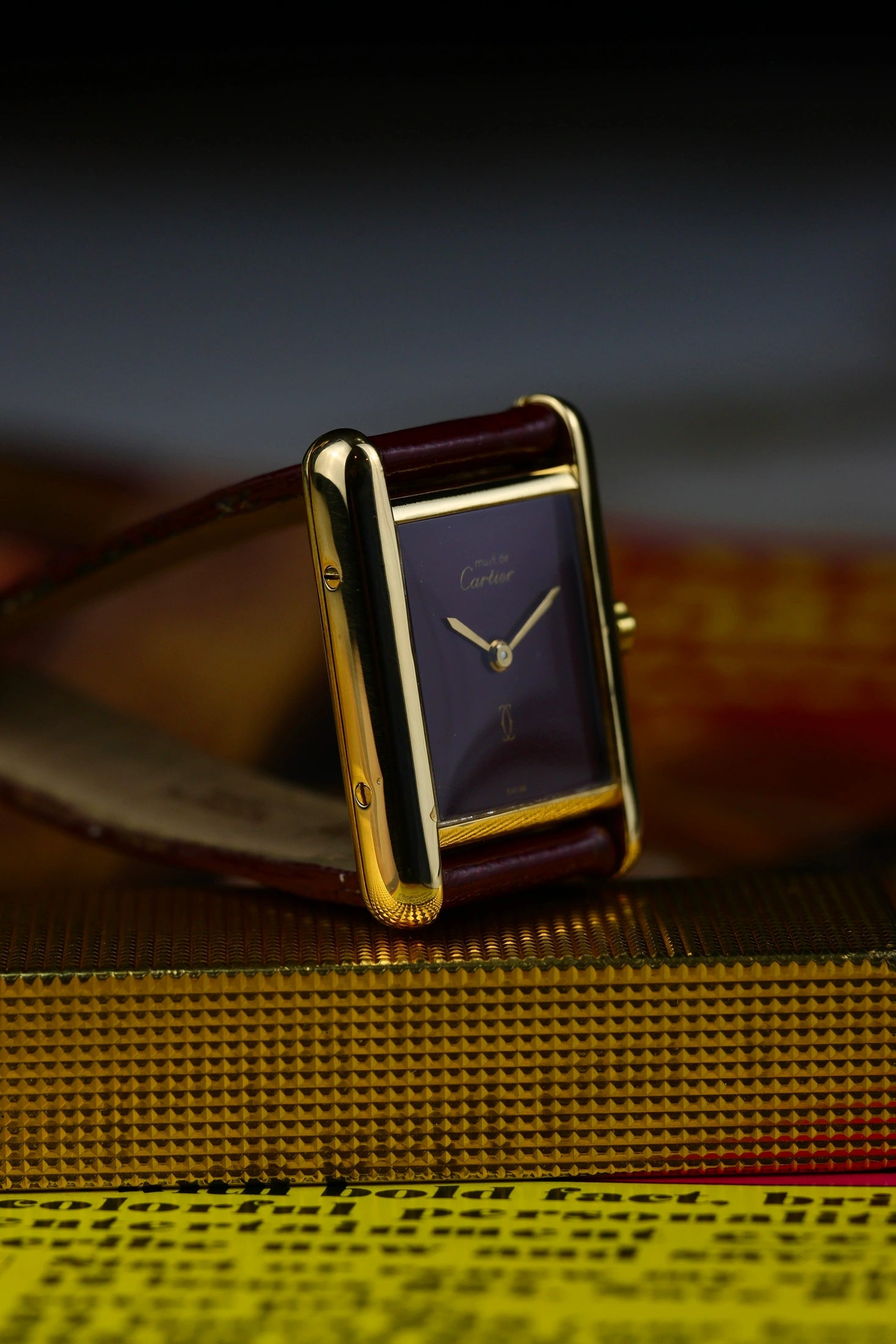 1990s Cartier Tank Must Burgundy Dial 3 66001