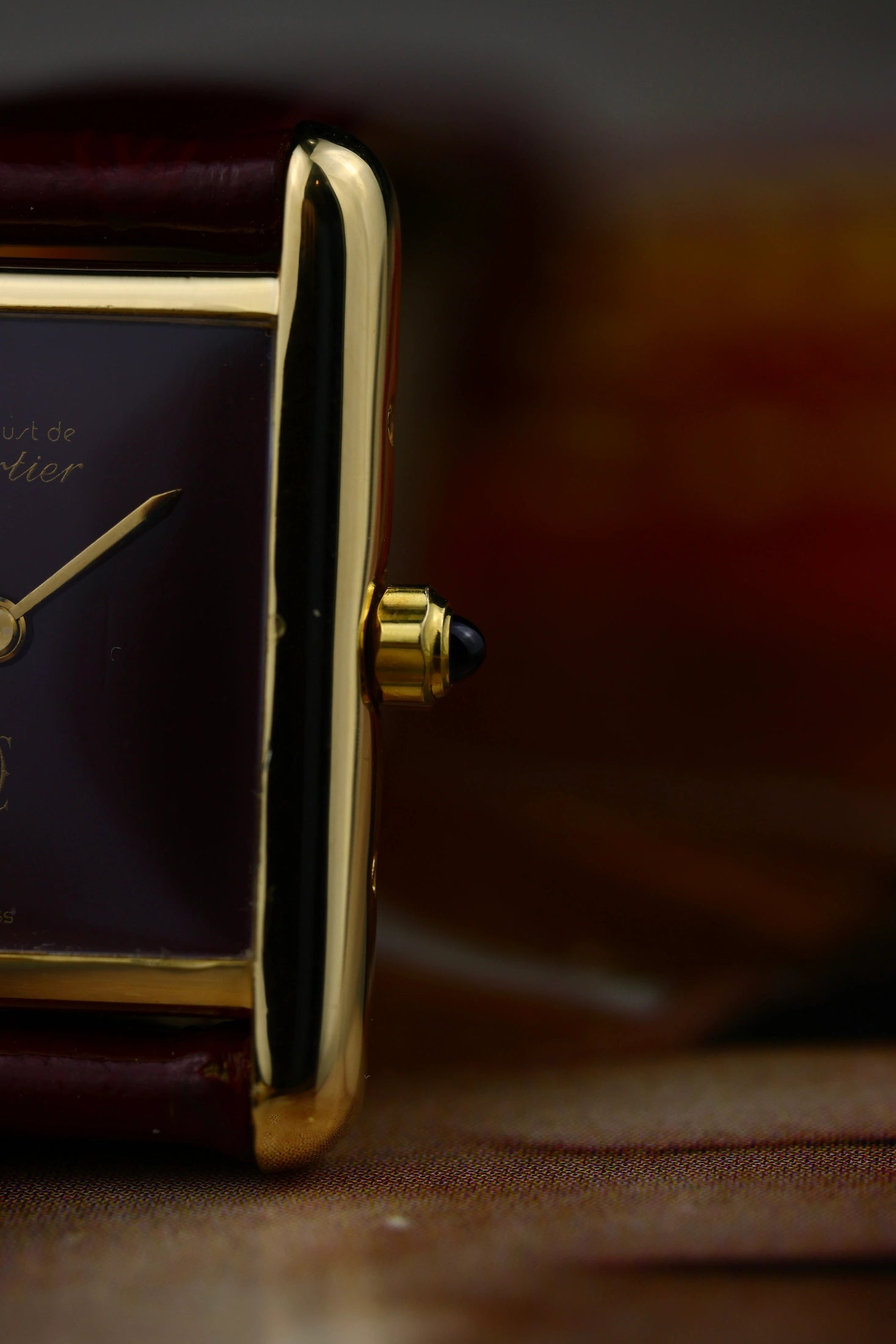 1990s Cartier Tank Must Burgundy Dial 3 66001