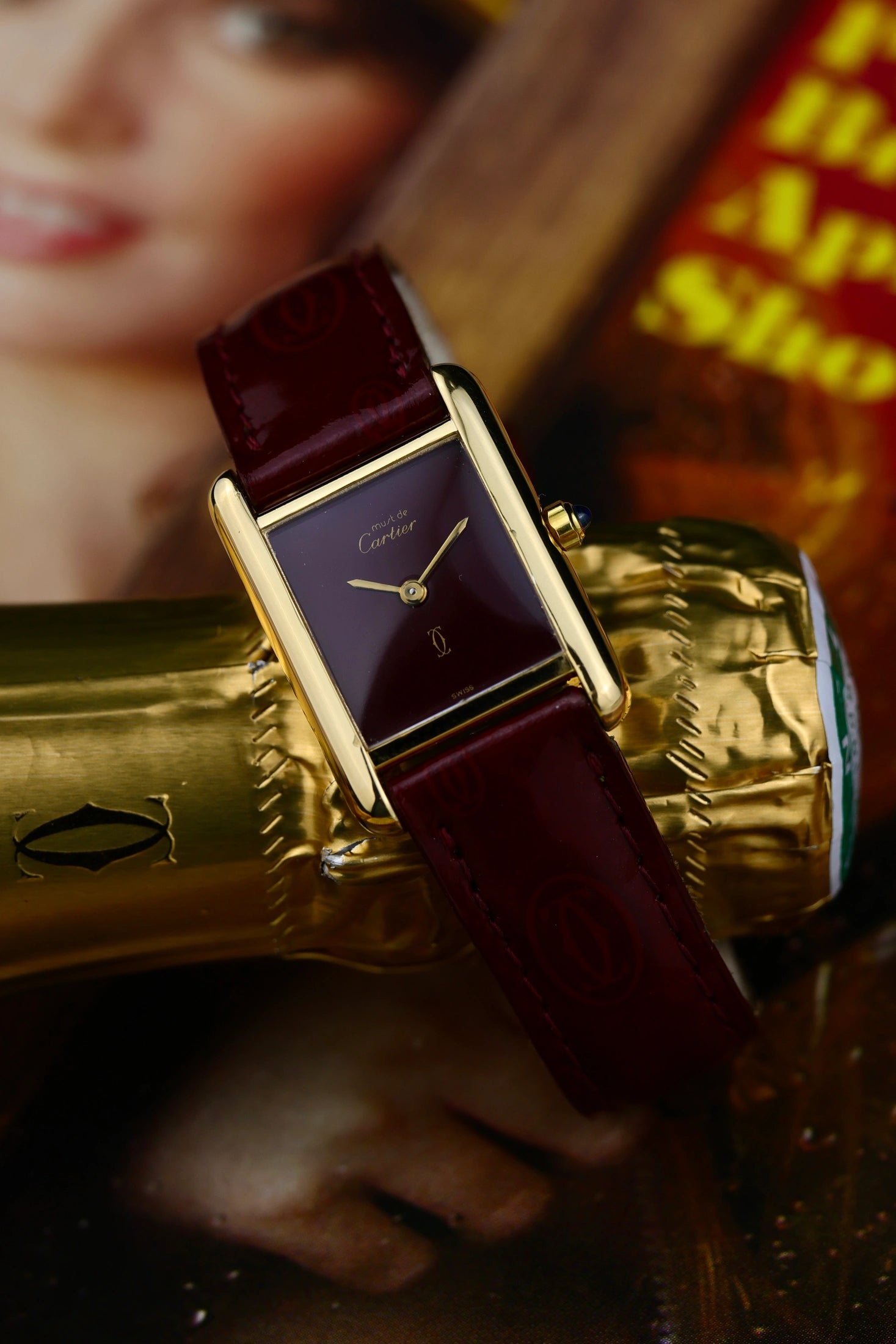 1990s Cartier Tank Must Burgundy Dial 3 66001