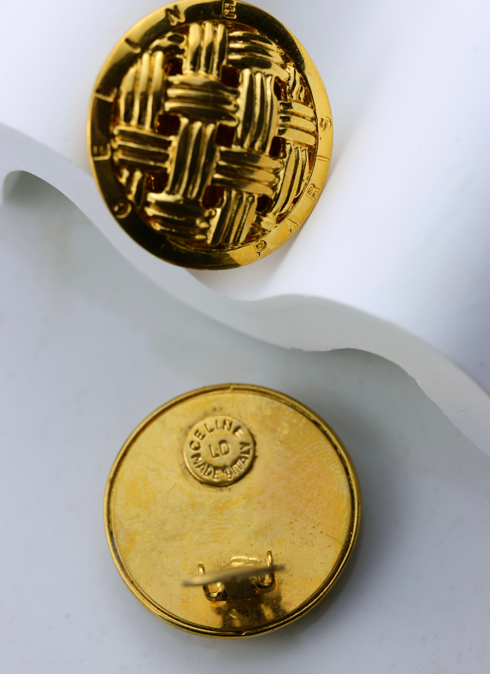 Celine - klipsy złota plecionka