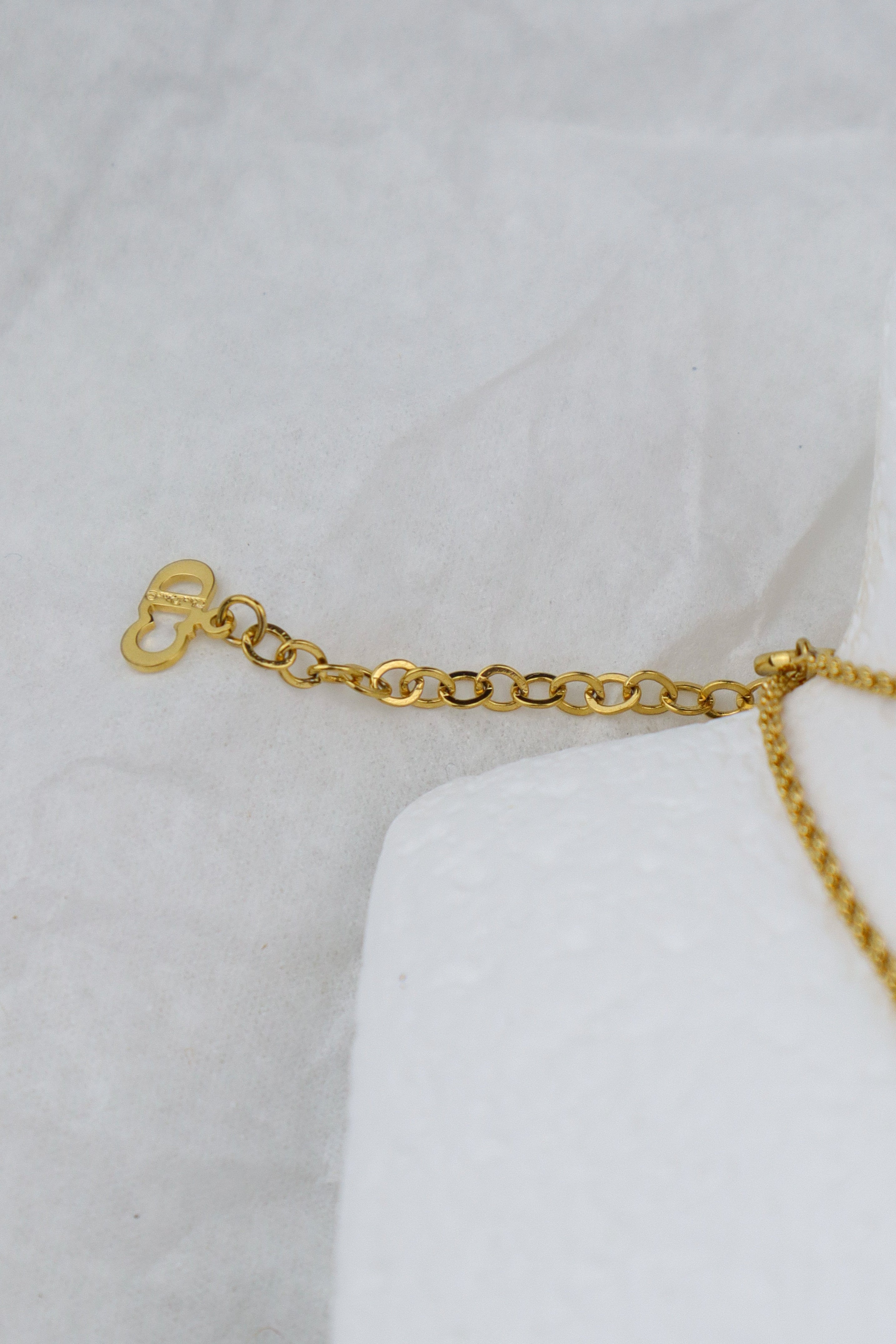 Christian Dior - pozłacany naszyjnik sznur / chwost