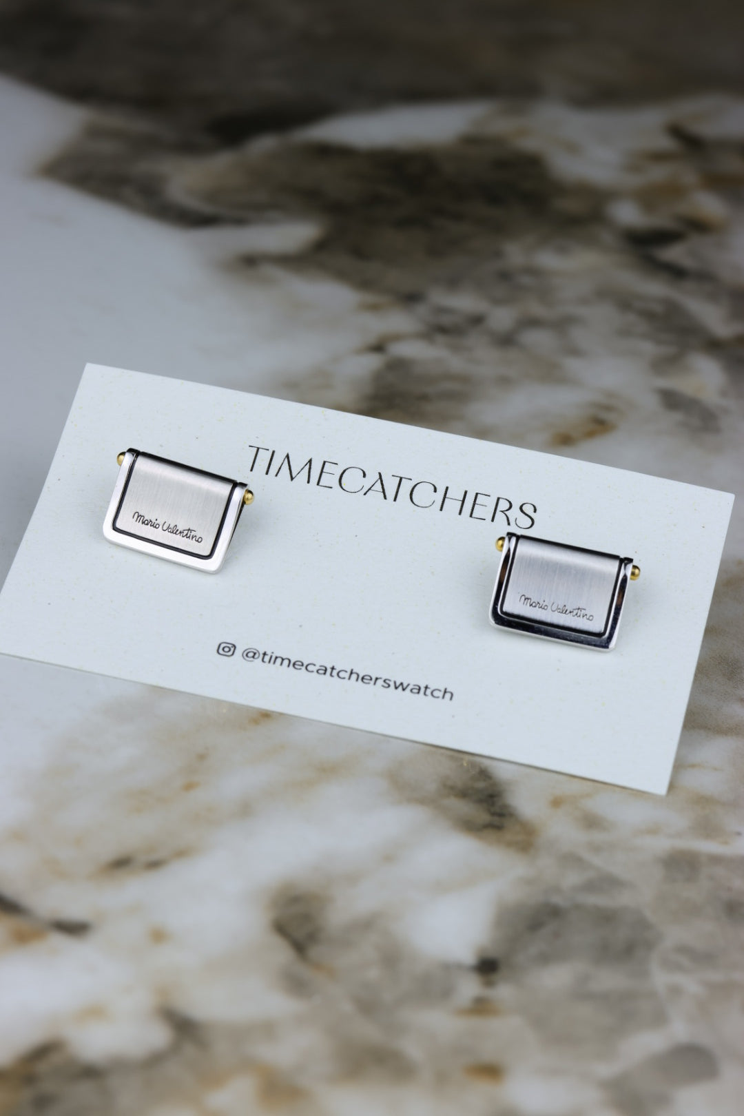 Mario Valentino – stalowe prostokątne spinki (SP021)