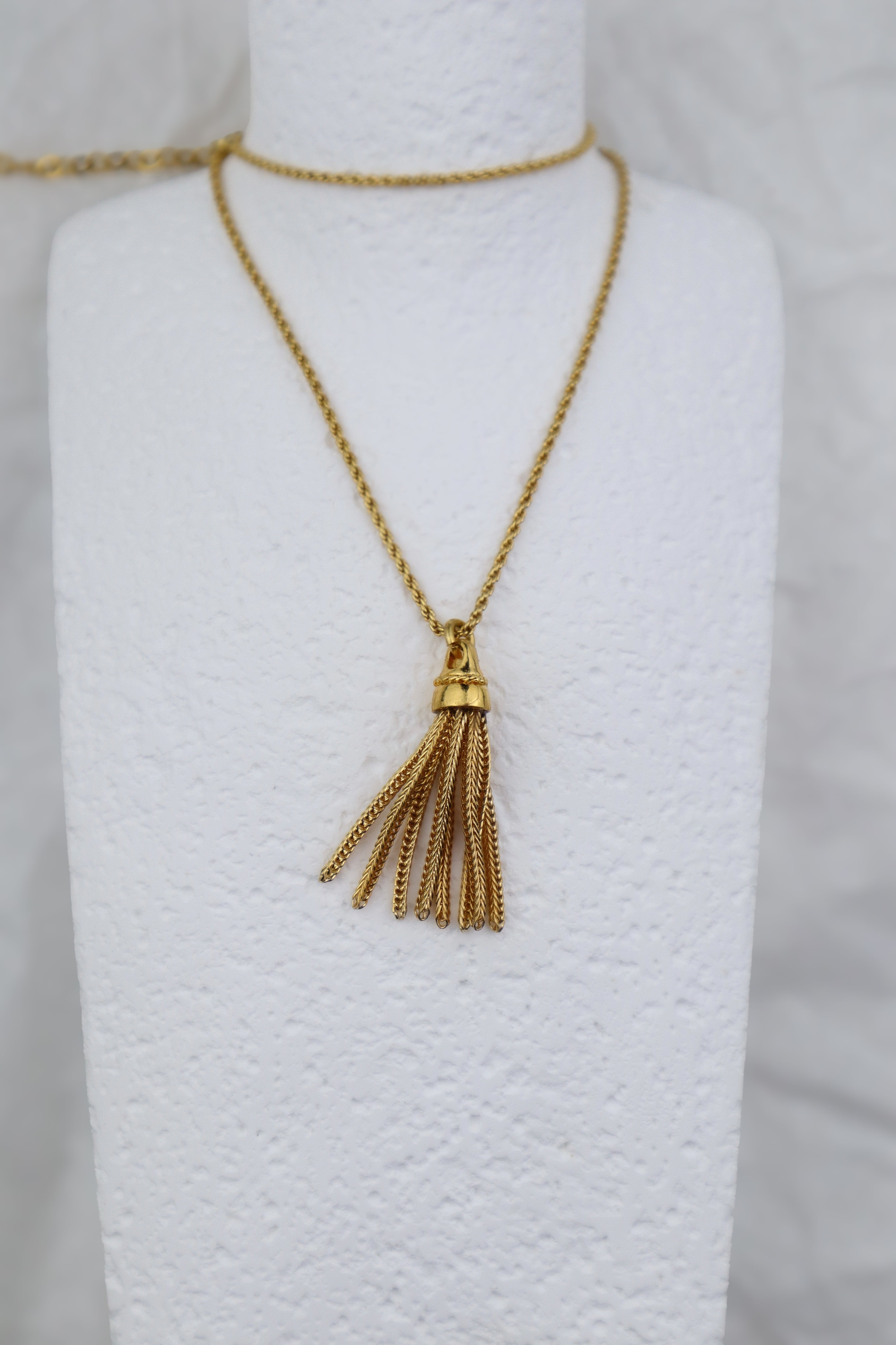 Christian Dior - pozłacany naszyjnik sznur / chwost