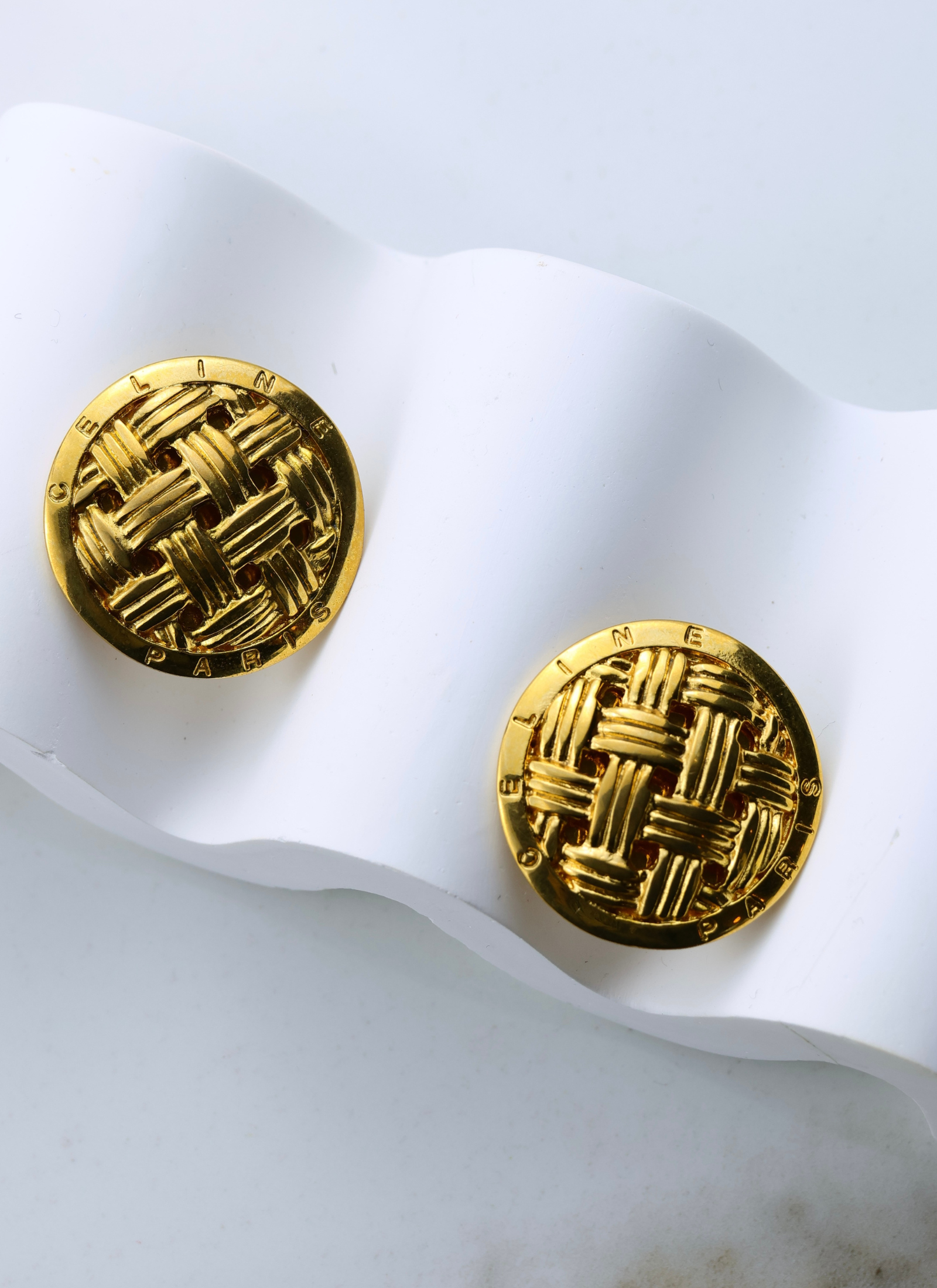 Celine - klipsy złota plecionka