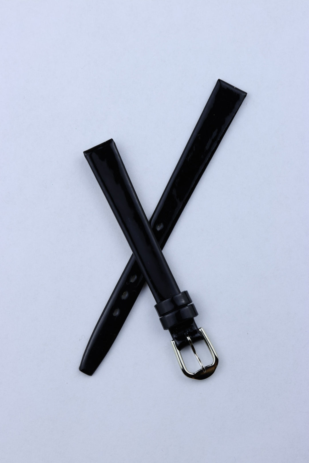 Pasek skórzany damski K.REDA czarny lśniący połysk (P065)