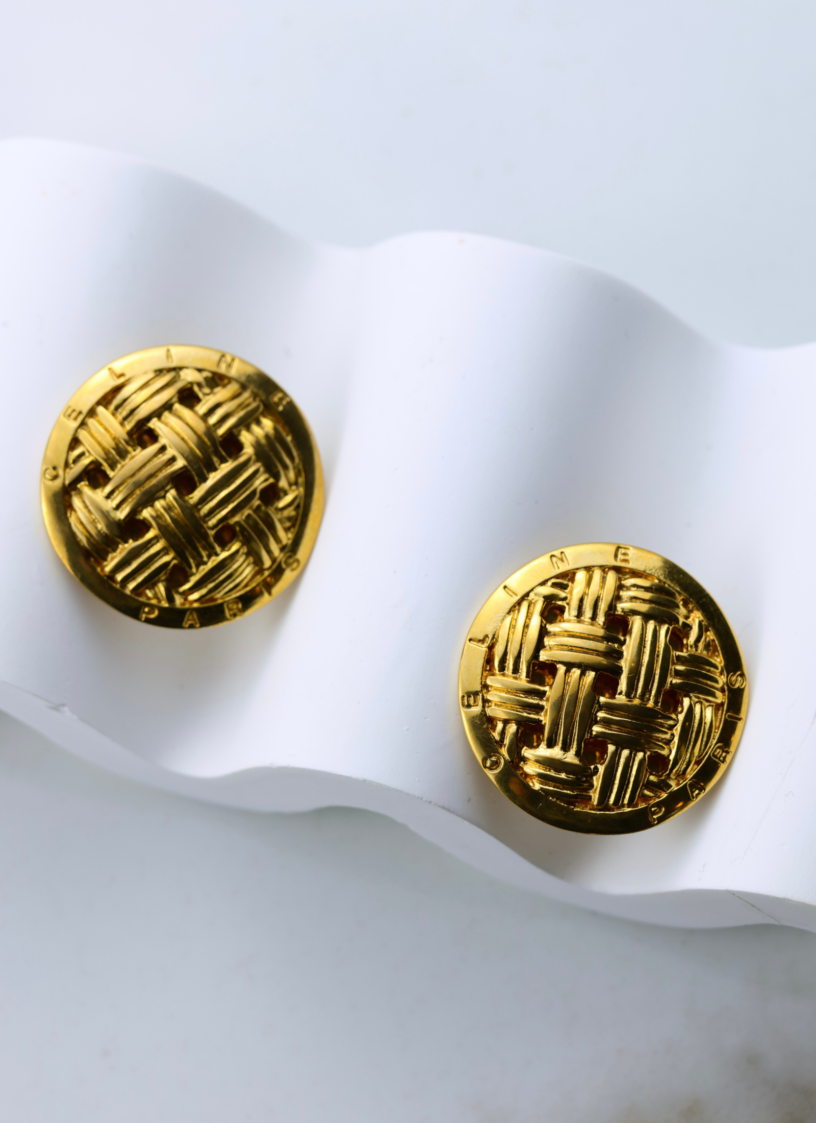 Celine - klipsy złota plecionka