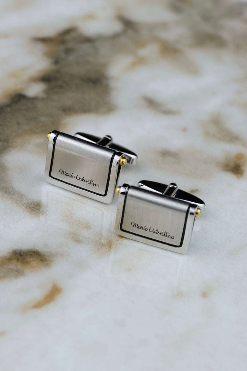 Mario Valentino – stalowe prostokątne spinki (SP021)