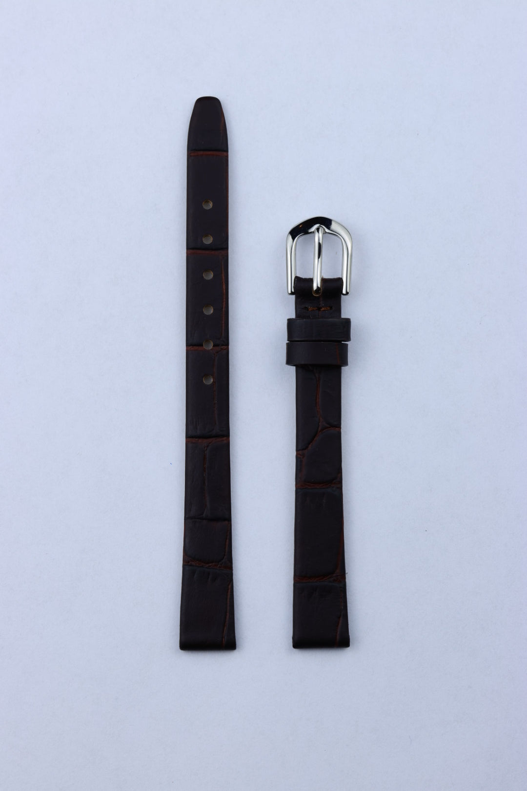 Pasek skórzany K.REDA ciemny brąz gładki krokodyl matowy (P060)