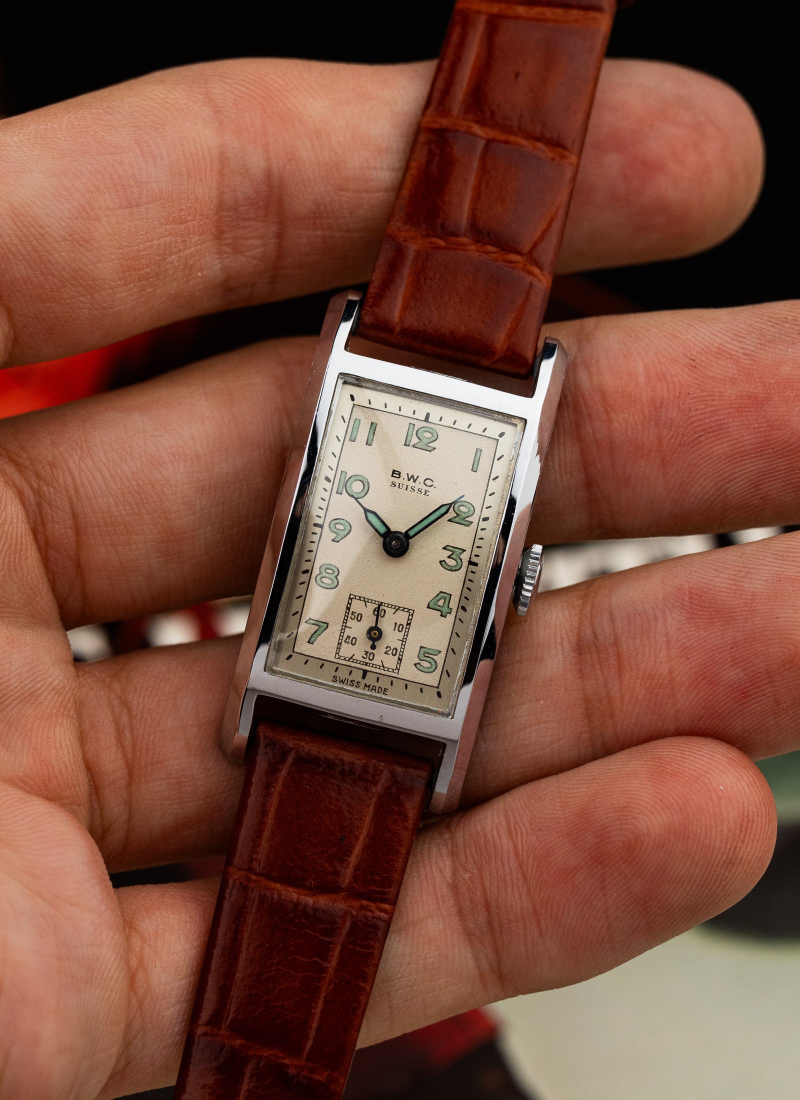 1940s BWC Suisse Rectangular Case NOS Serviced