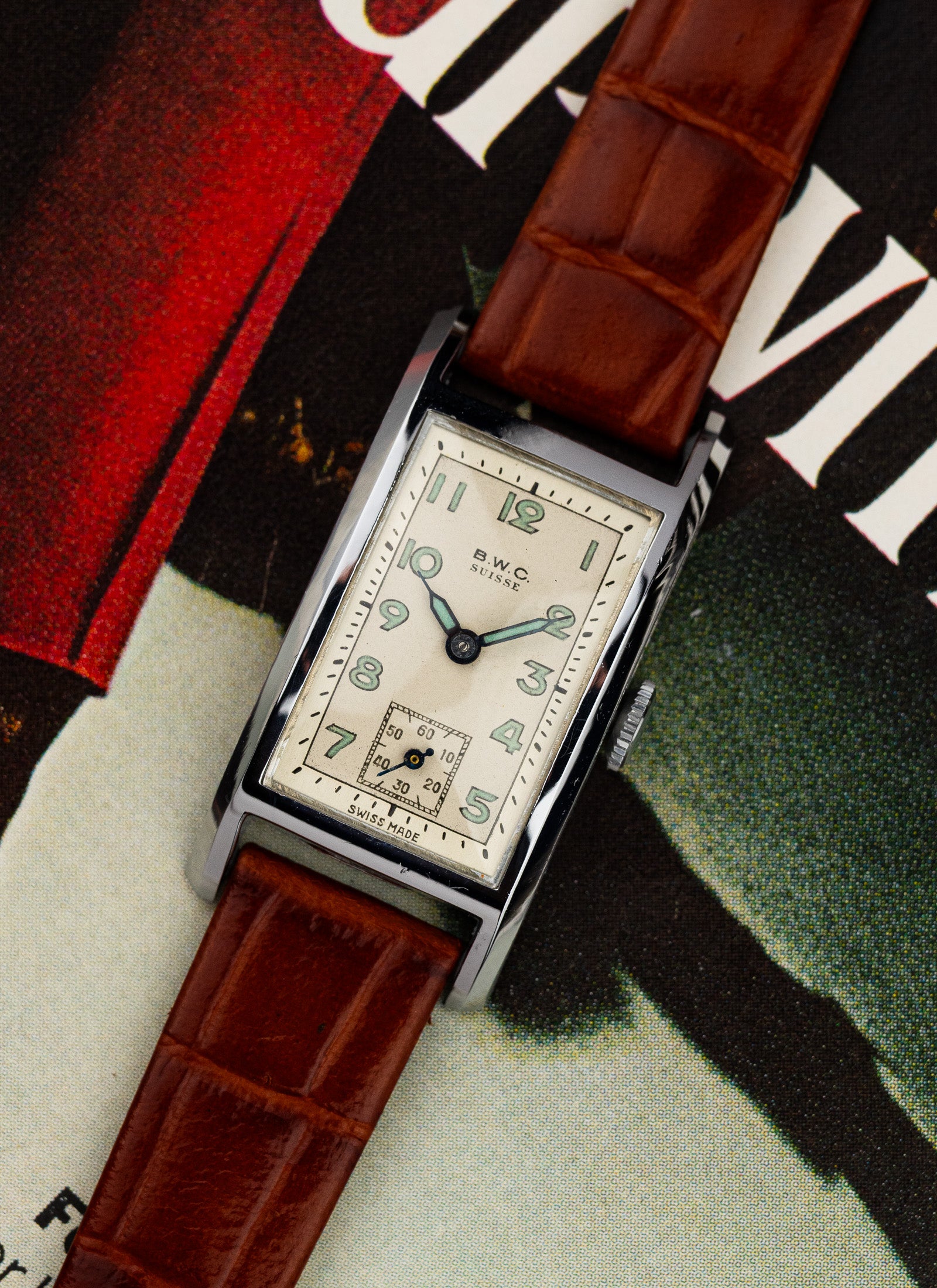 1940s BWC Suisse Rectangular Case NOS Serviced