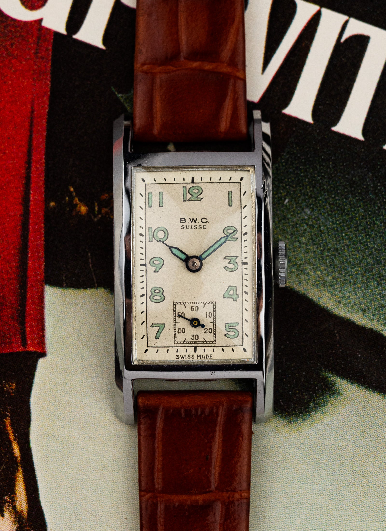 1940s BWC Suisse Rectangular Case NOS Serviced