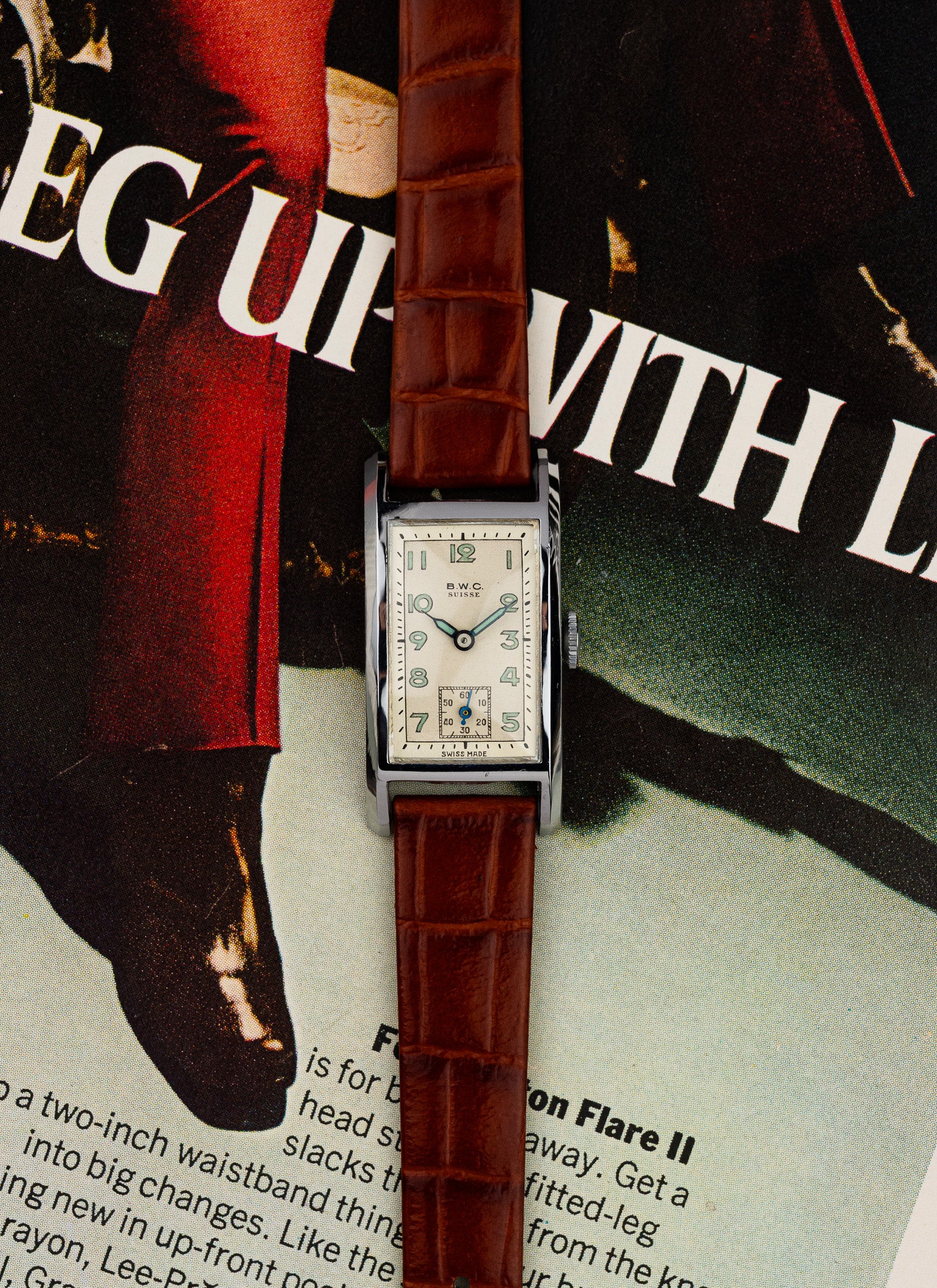 1940s BWC Suisse Rectangular Case NOS Serviced