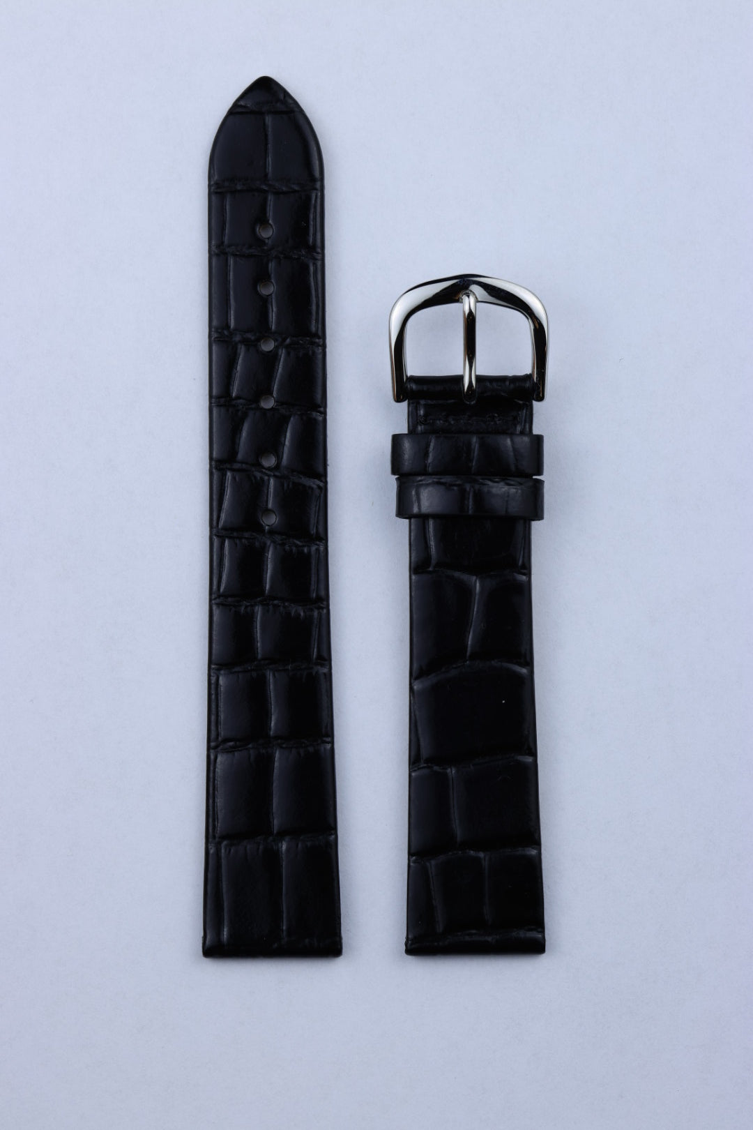 Pasek skórzany K.REDA czarny płaski na połysk (P054)