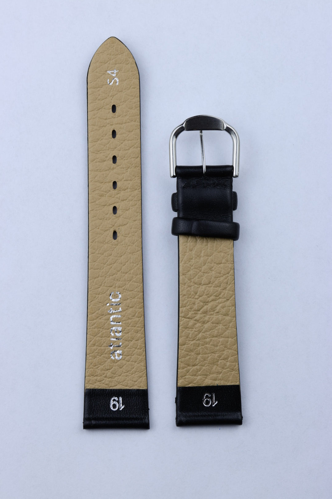 Pasek skórzany K.REDA 19mm czarny klasyczny gładki matowy (PA006)