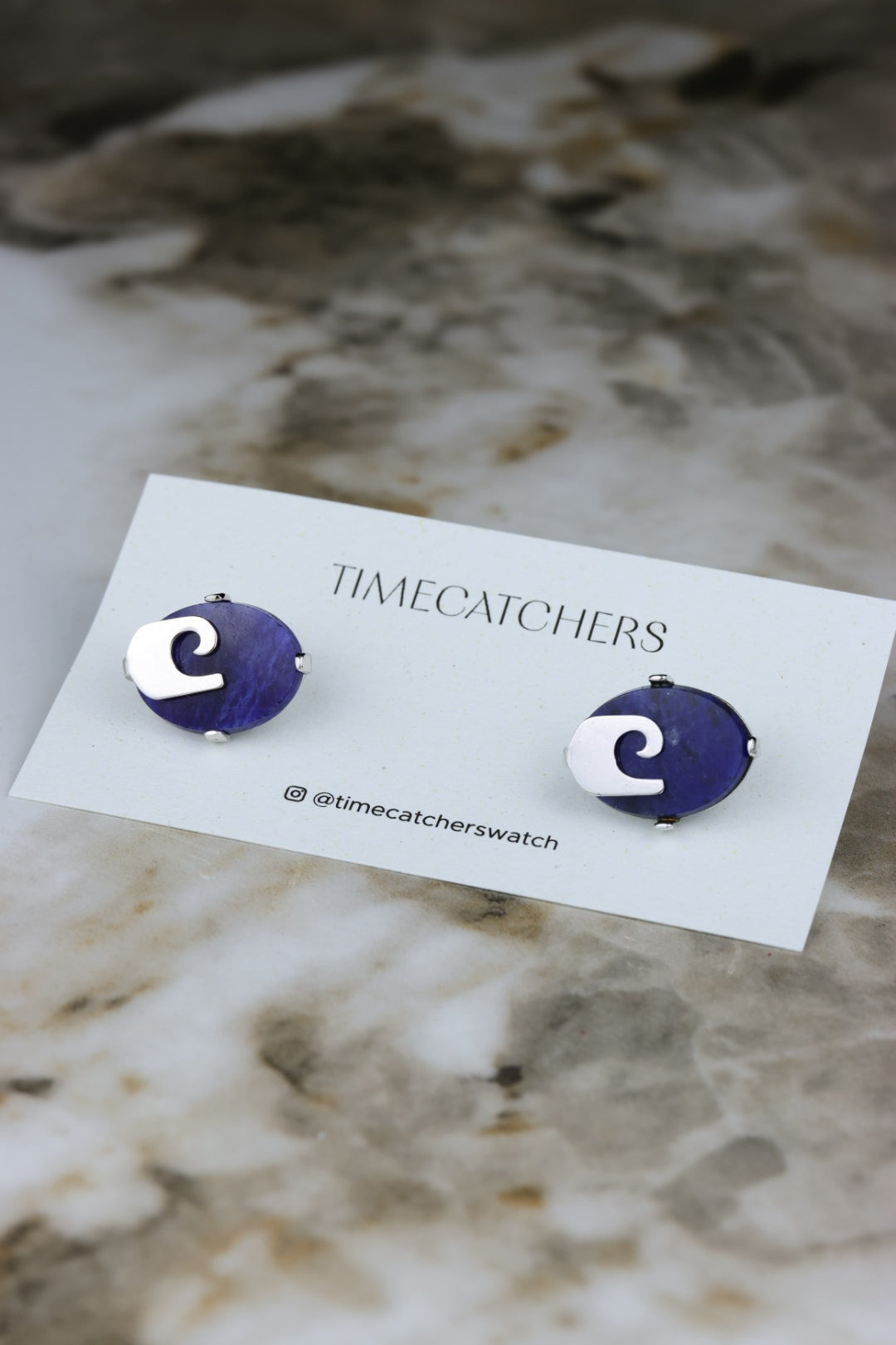 Pierre Cardin – stalowe spinki z niebieskim kamieniem a`la lapis lazuli (SP001)