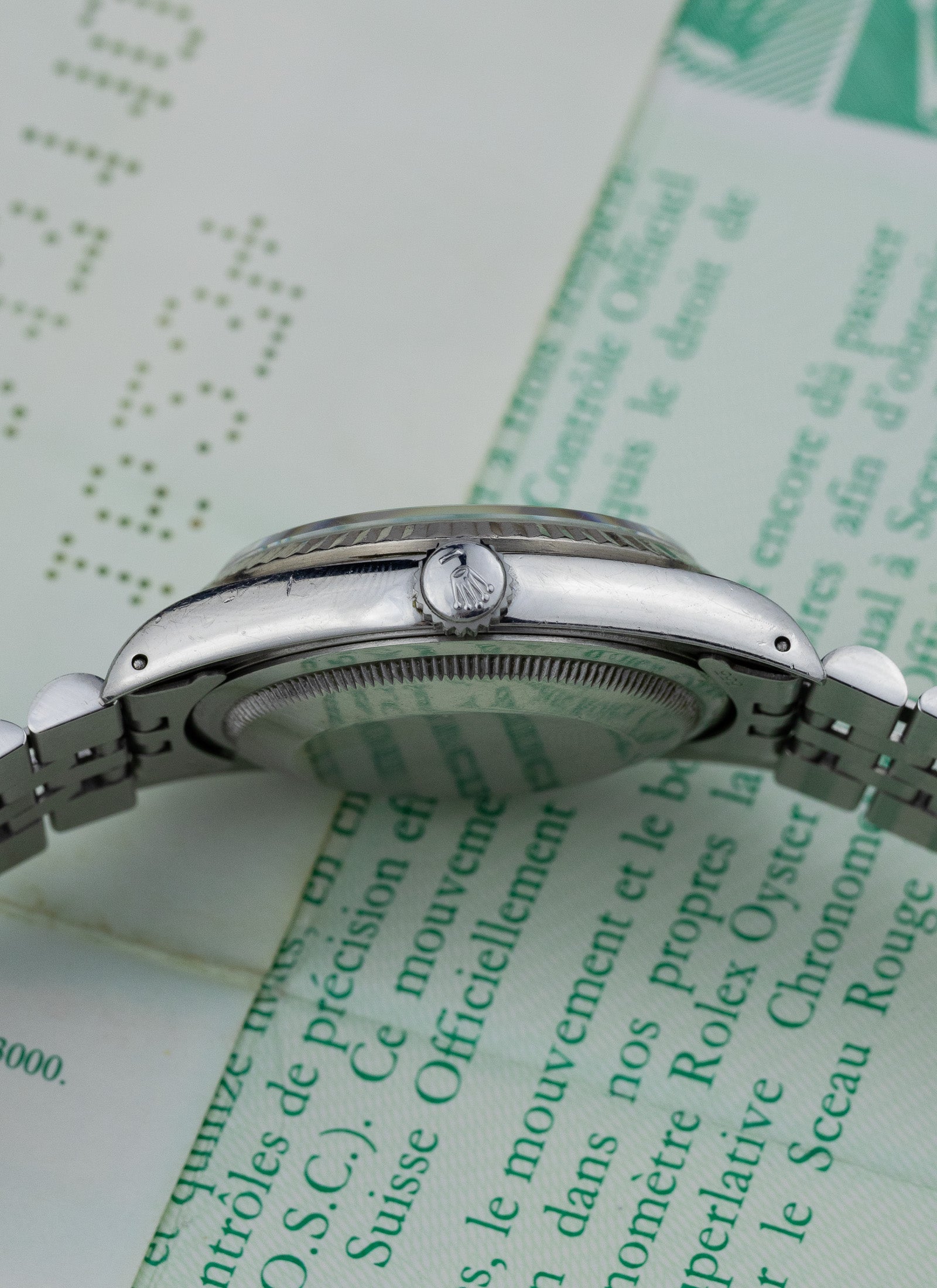 1990 Rolex Datejust Silver Linen Dial 16234 Full Set