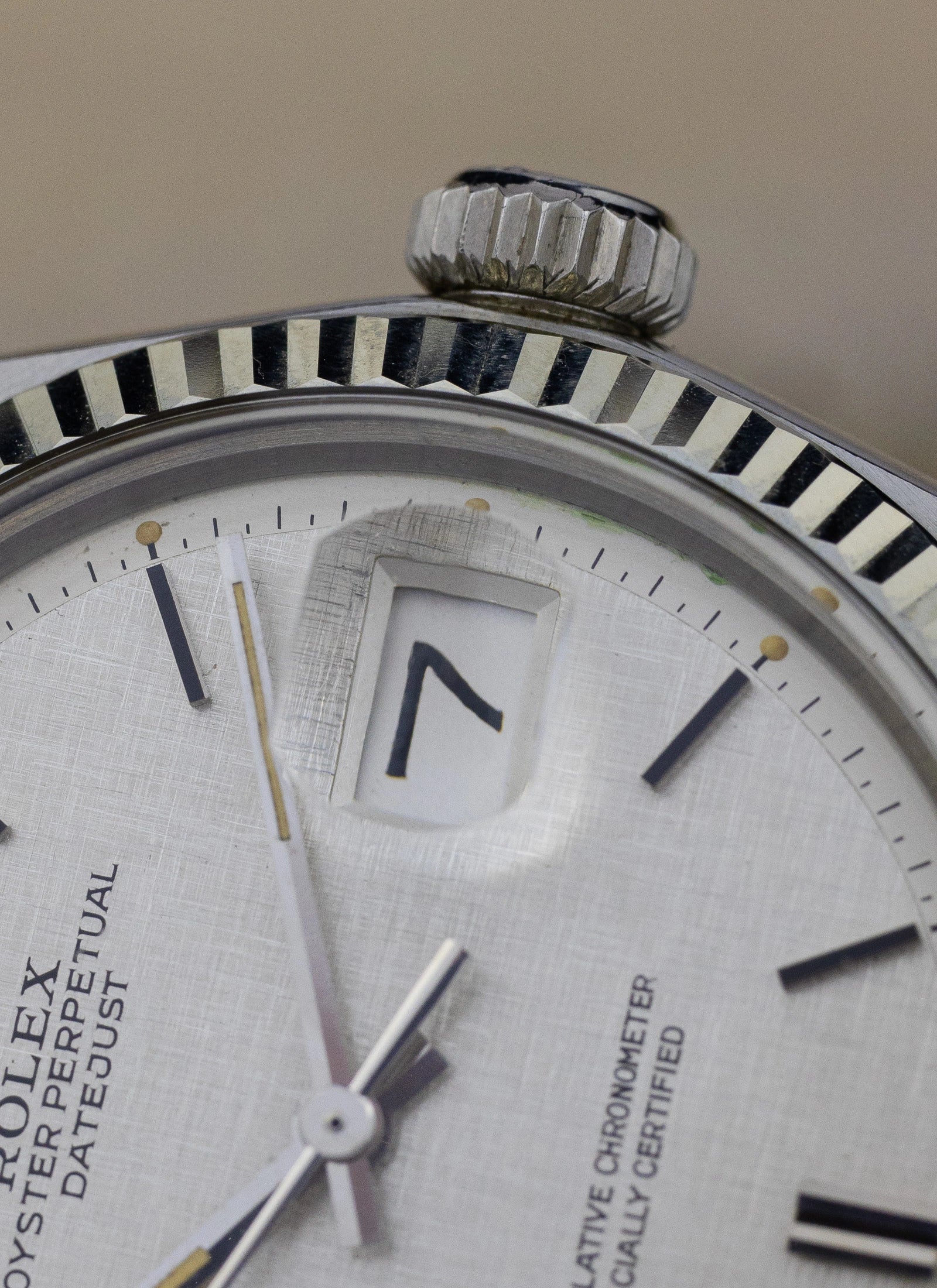 1972 Rolex Datejust 1601 Linen Dial + Box