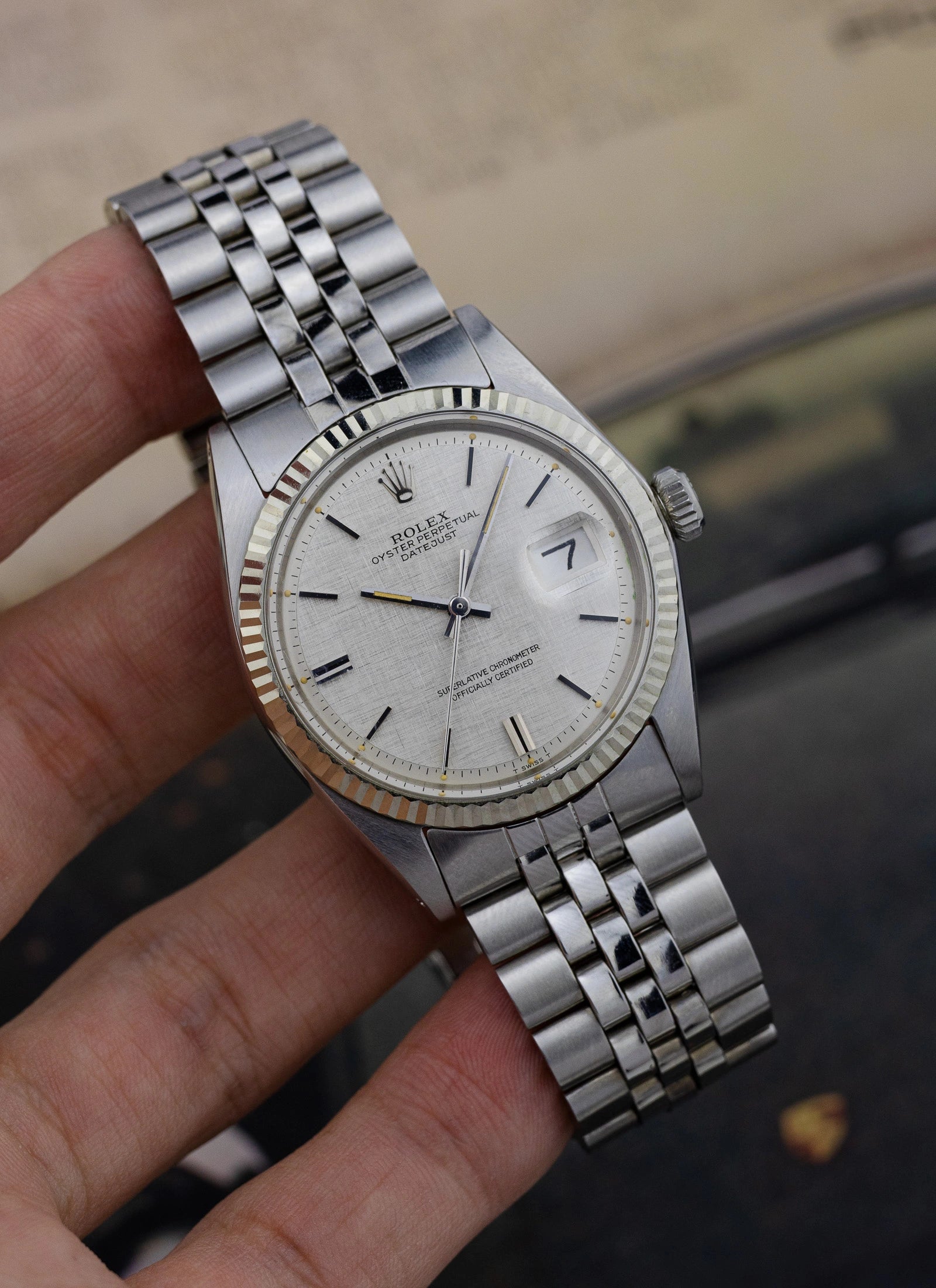 1972 Rolex Datejust 1601 Linen Dial + Box