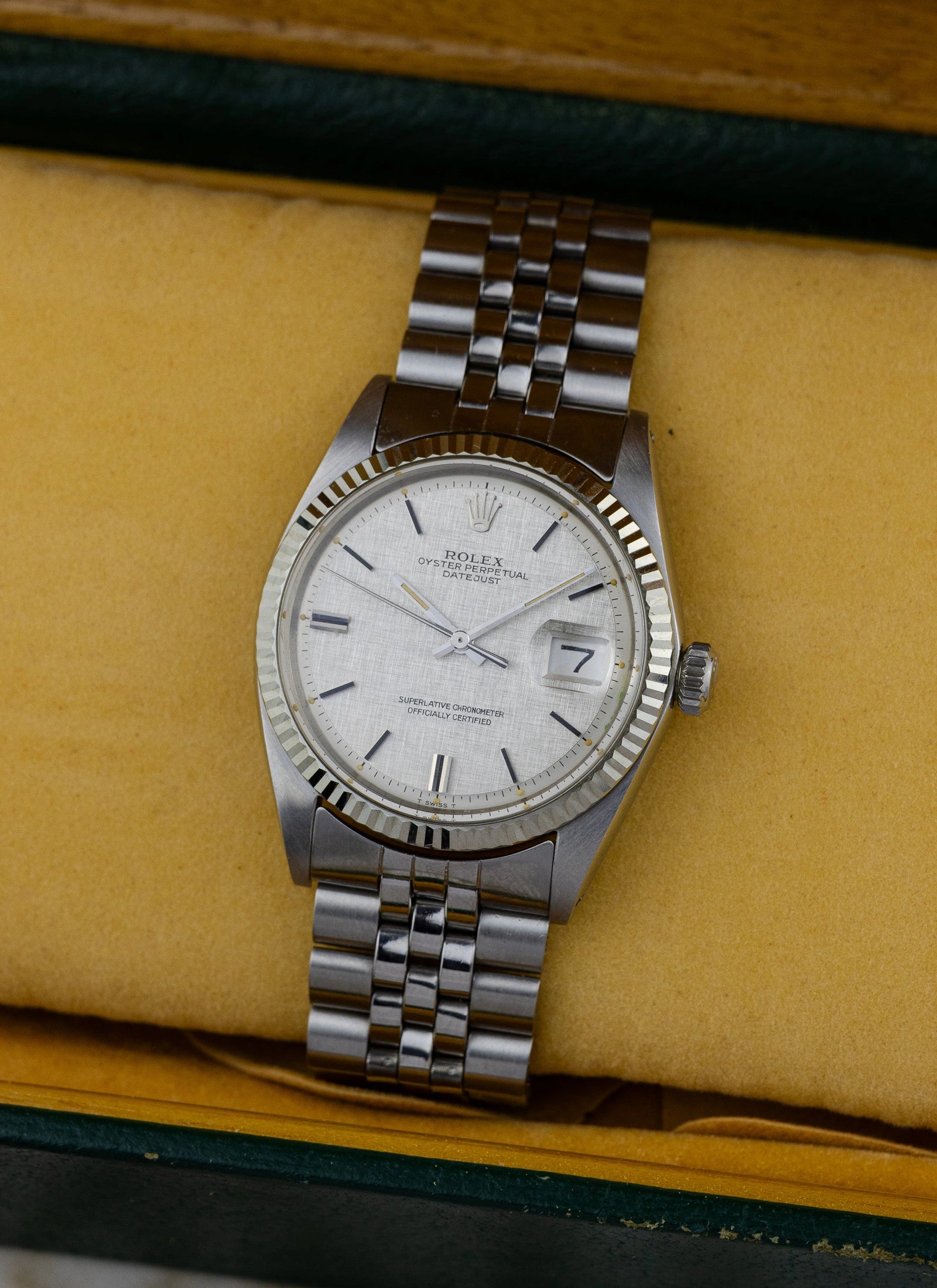 1972 Rolex Datejust 1601 Linen Dial + Box