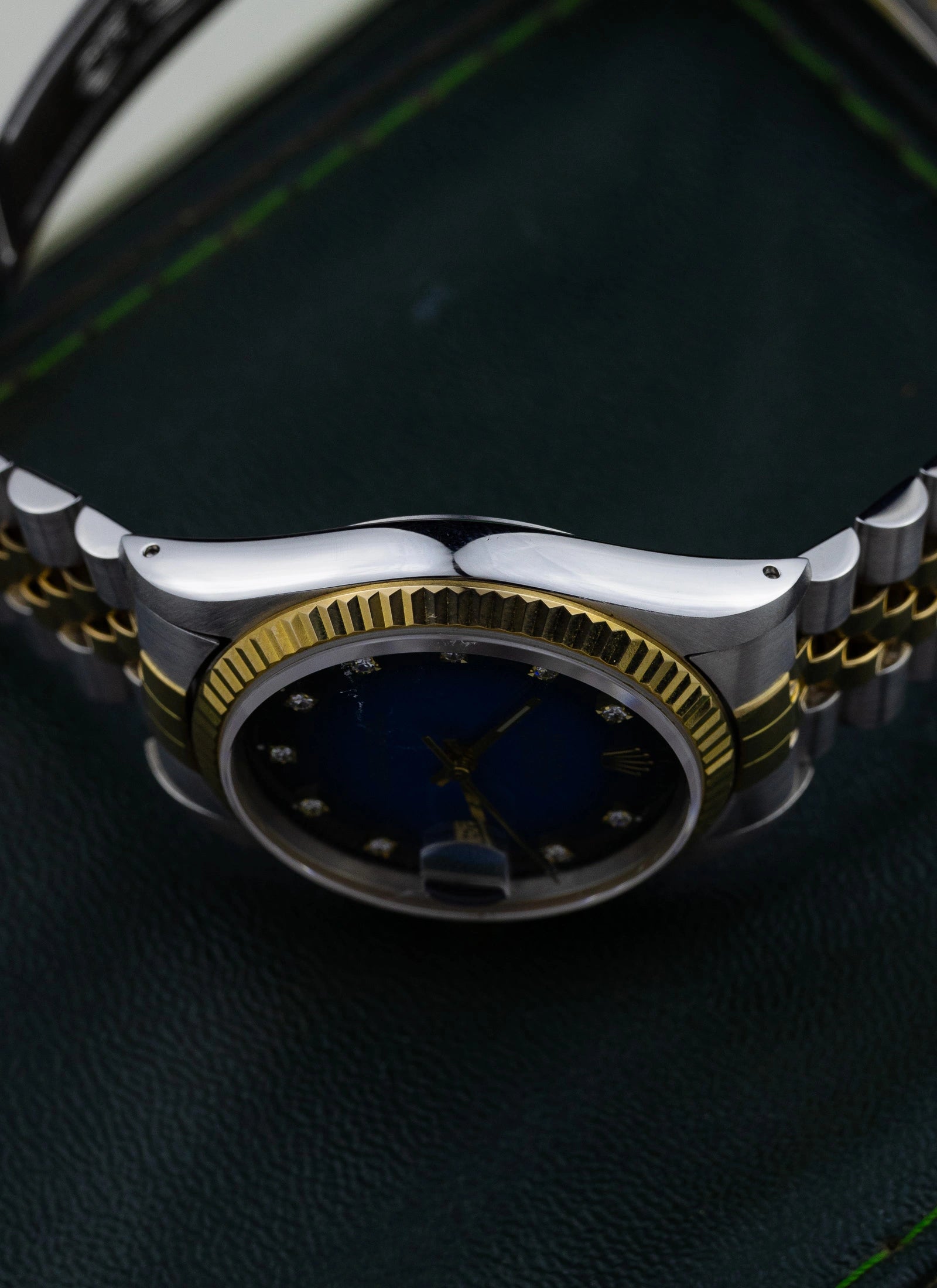 1989 Rolex Datejust 16233 Blue Vignette Diamond Dial Full Set