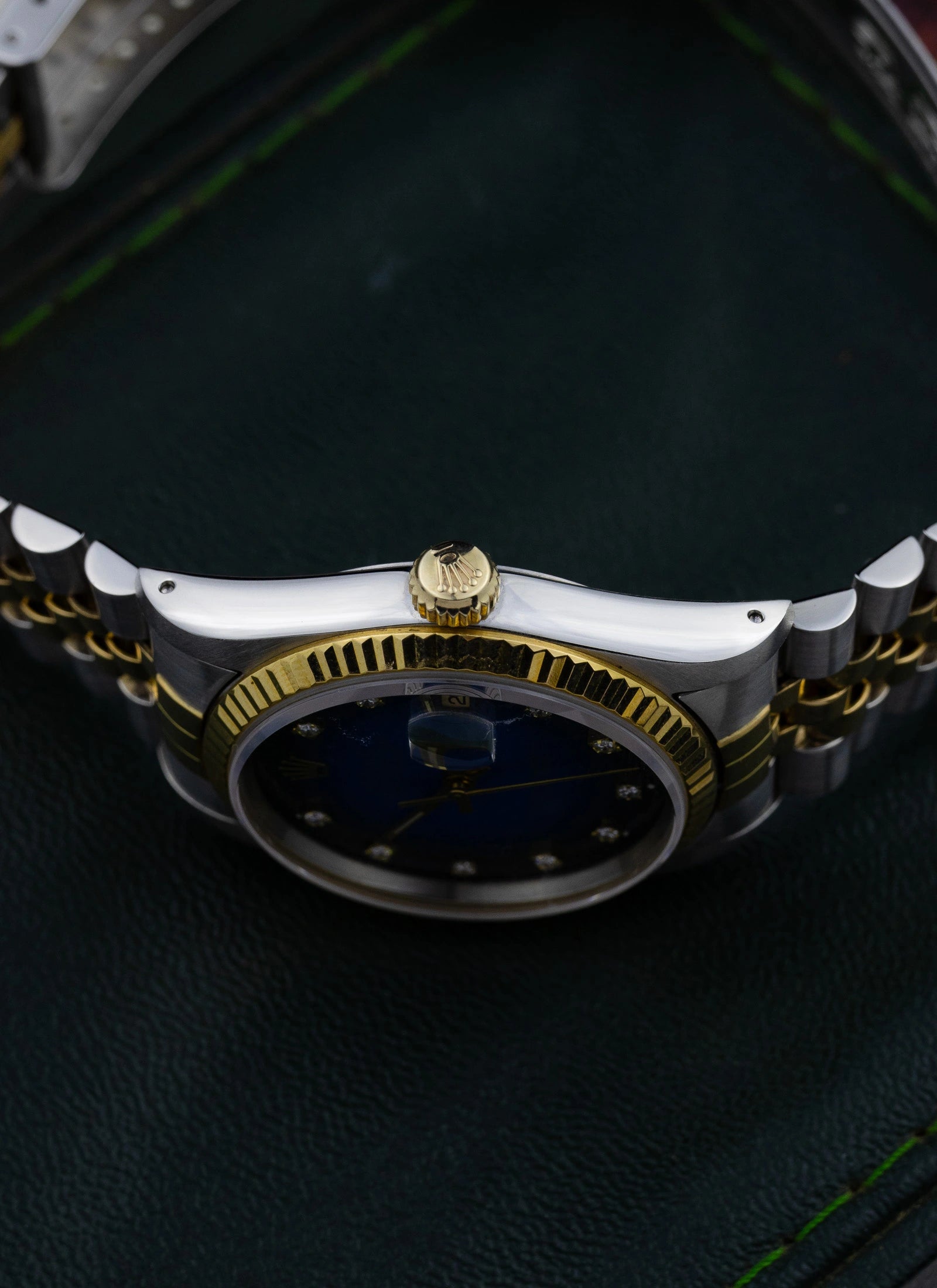 1989 Rolex Datejust 16233 Blue Vignette Diamond Dial Full Set