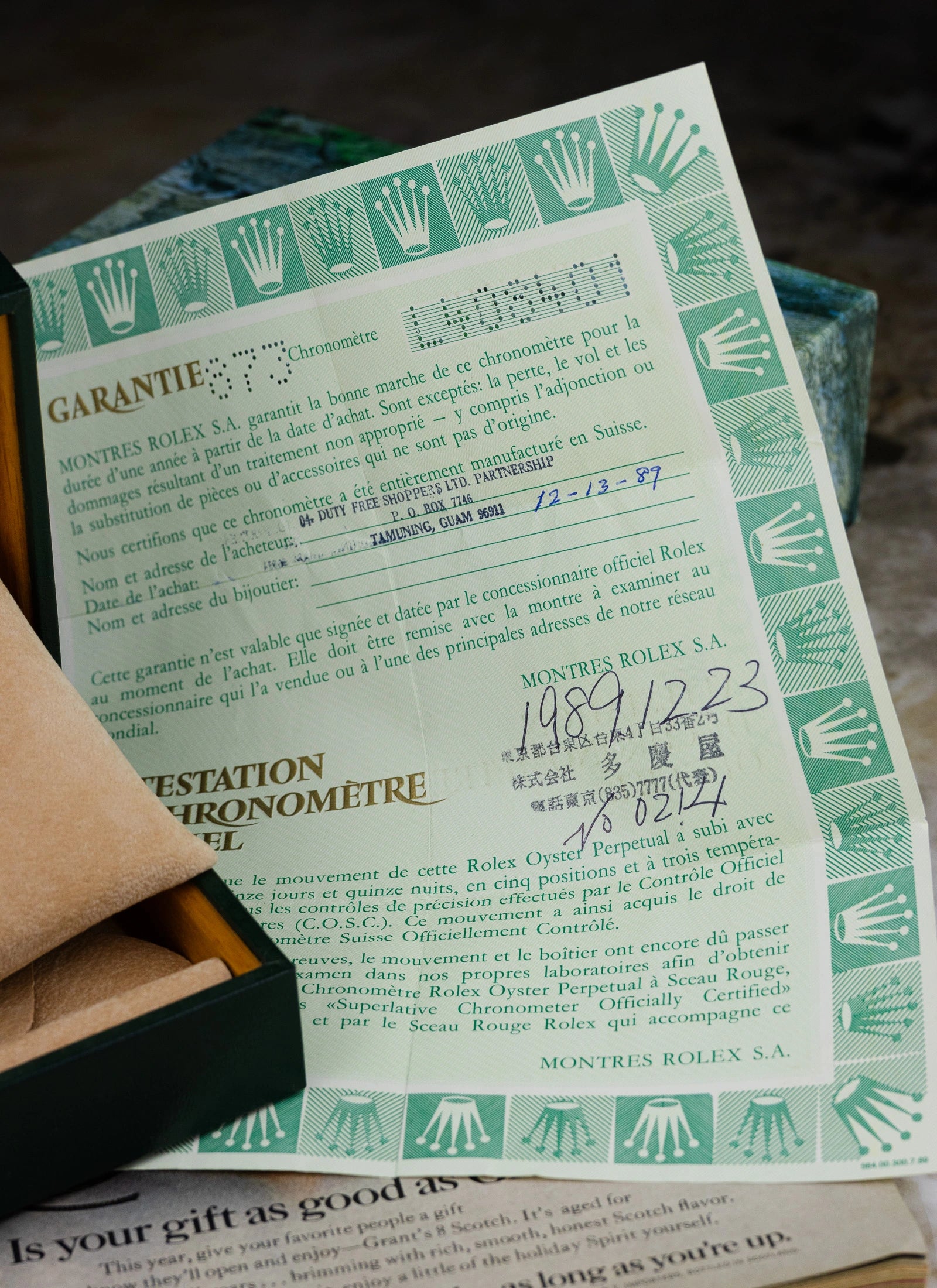 1989 Rolex Datejust 16233 Blue Vignette Diamond Dial Full Set