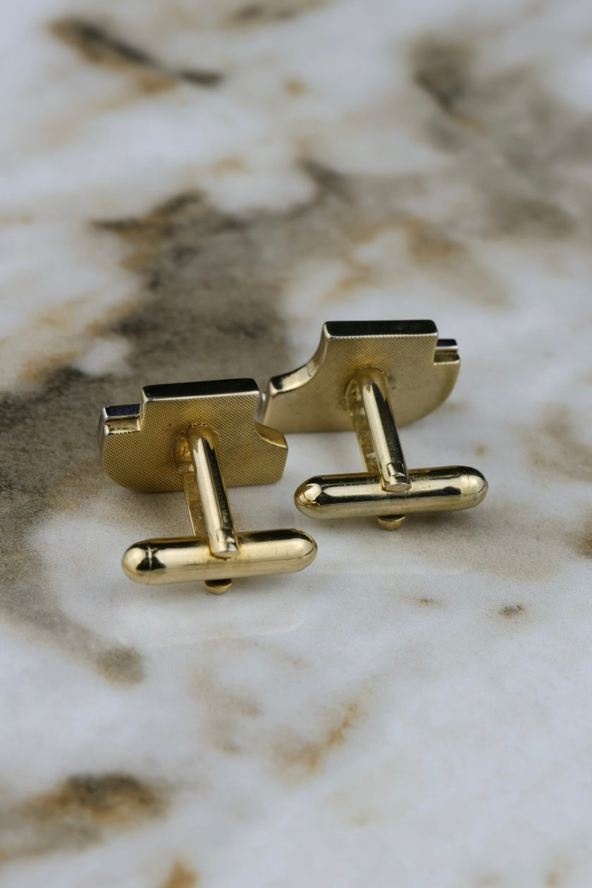 Pierre Cardin – stalowo-pozłacane spinki dwuczęściowe z napisem (SP023)