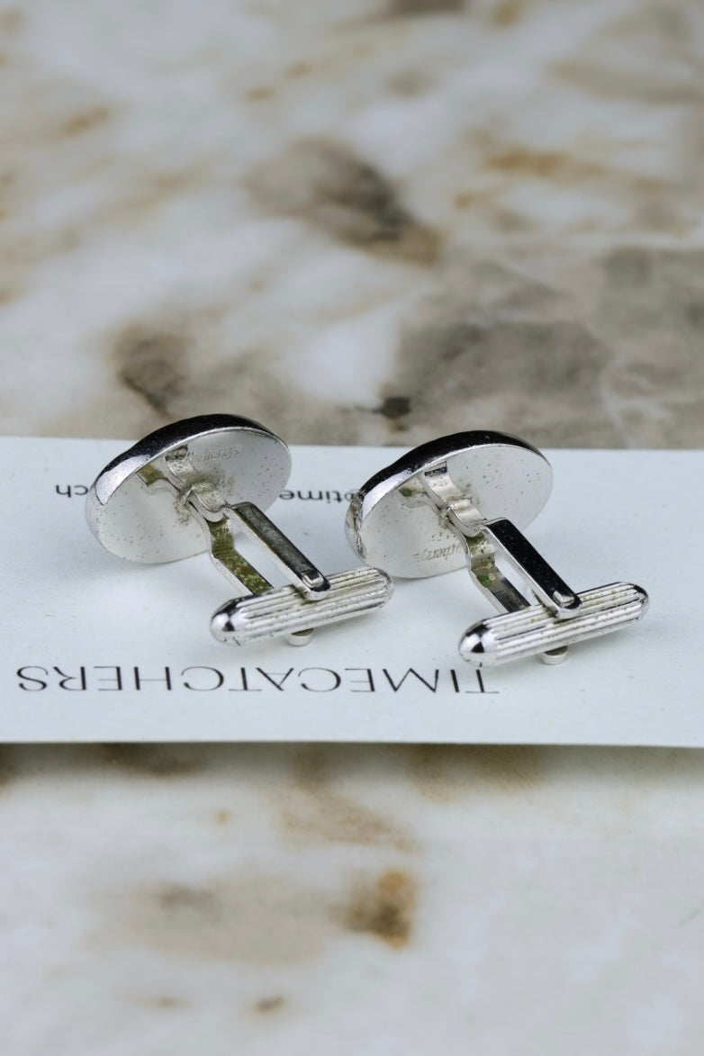 Burberry – stalowe spinki do mankietów z logo (SP002)