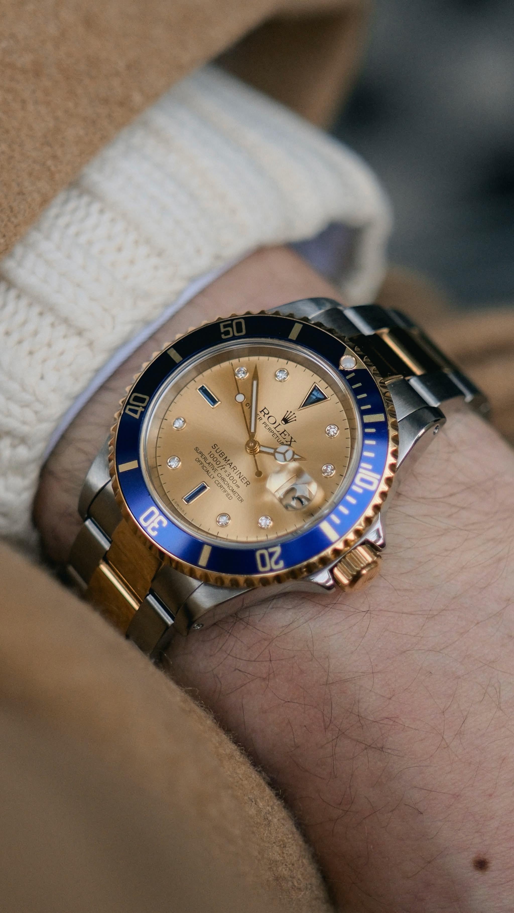 1999 Rolex Submariner Serti Dial Ref 16613