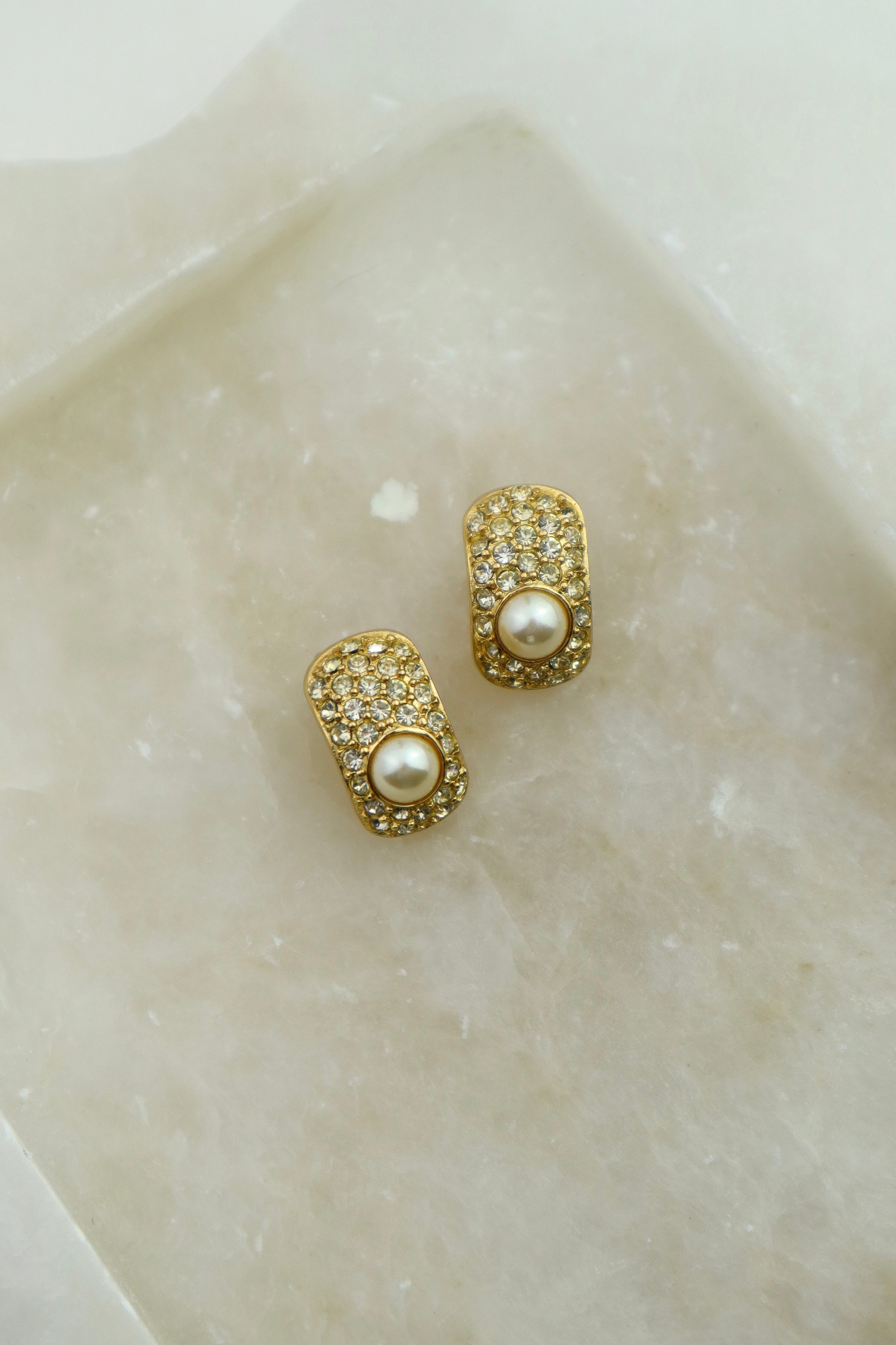 Christian Dior - klipsy „Pearl & Crystal”