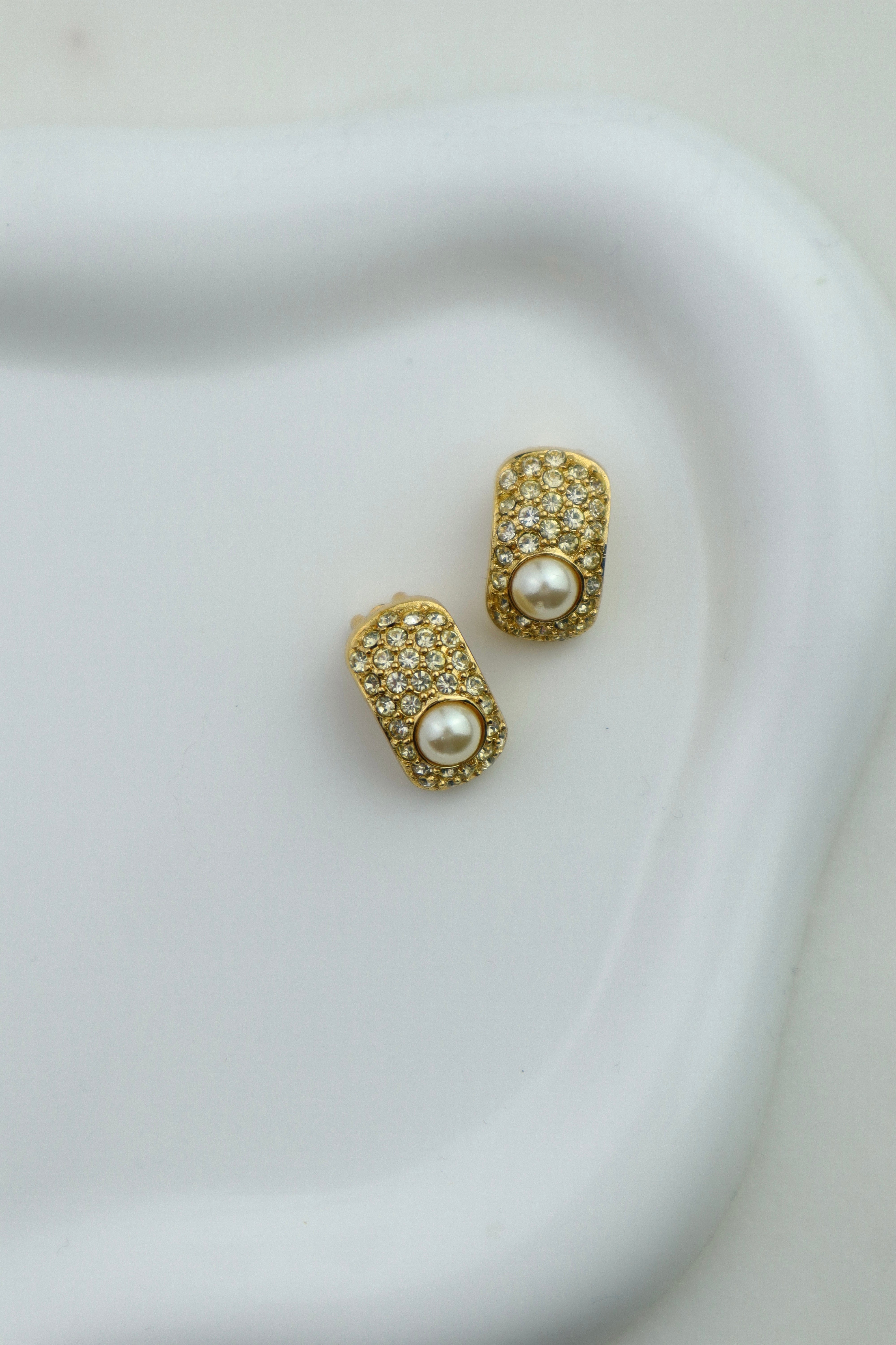 Christian Dior - klipsy „Pearl & Crystal”