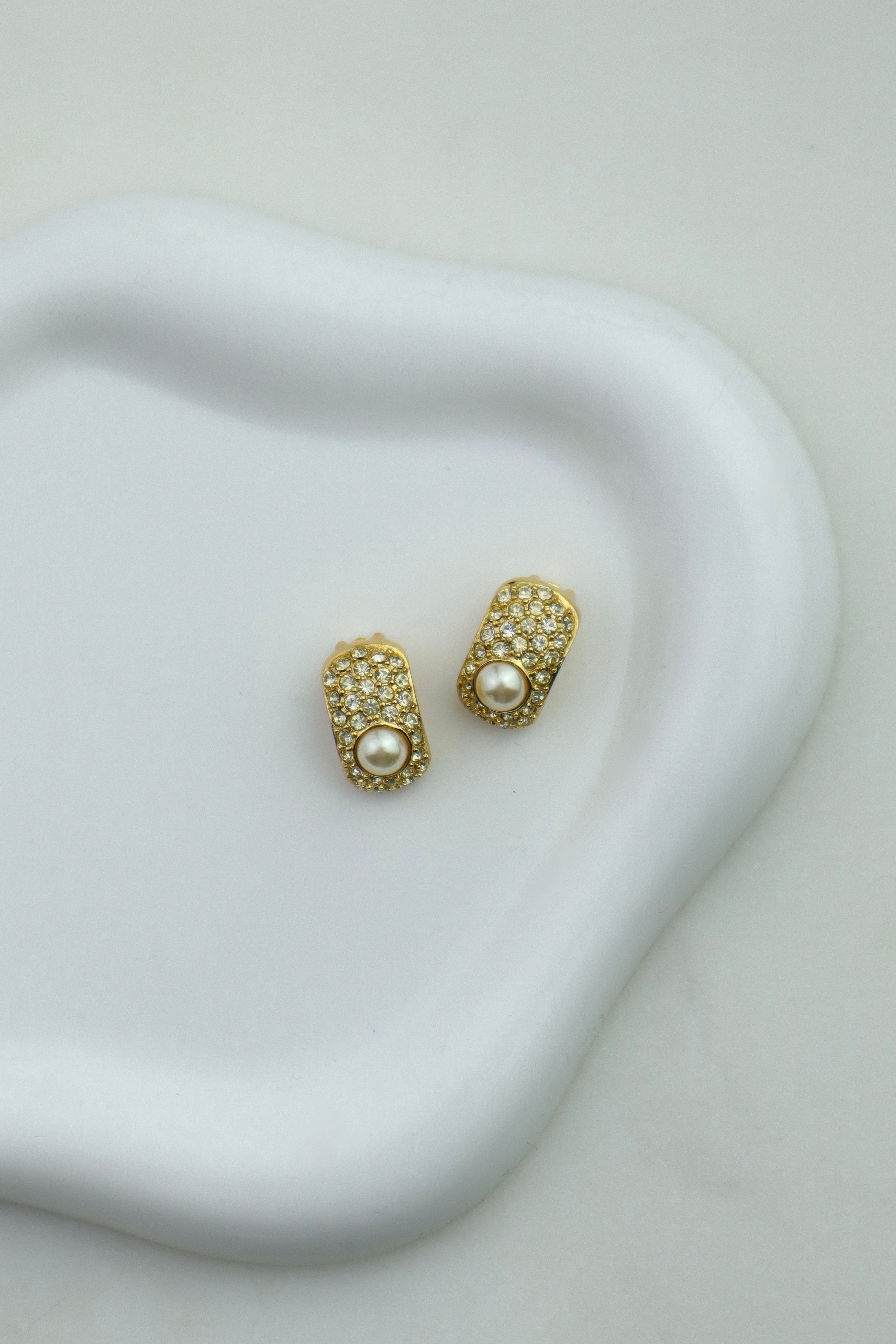 Christian Dior - klipsy „Pearl & Crystal”