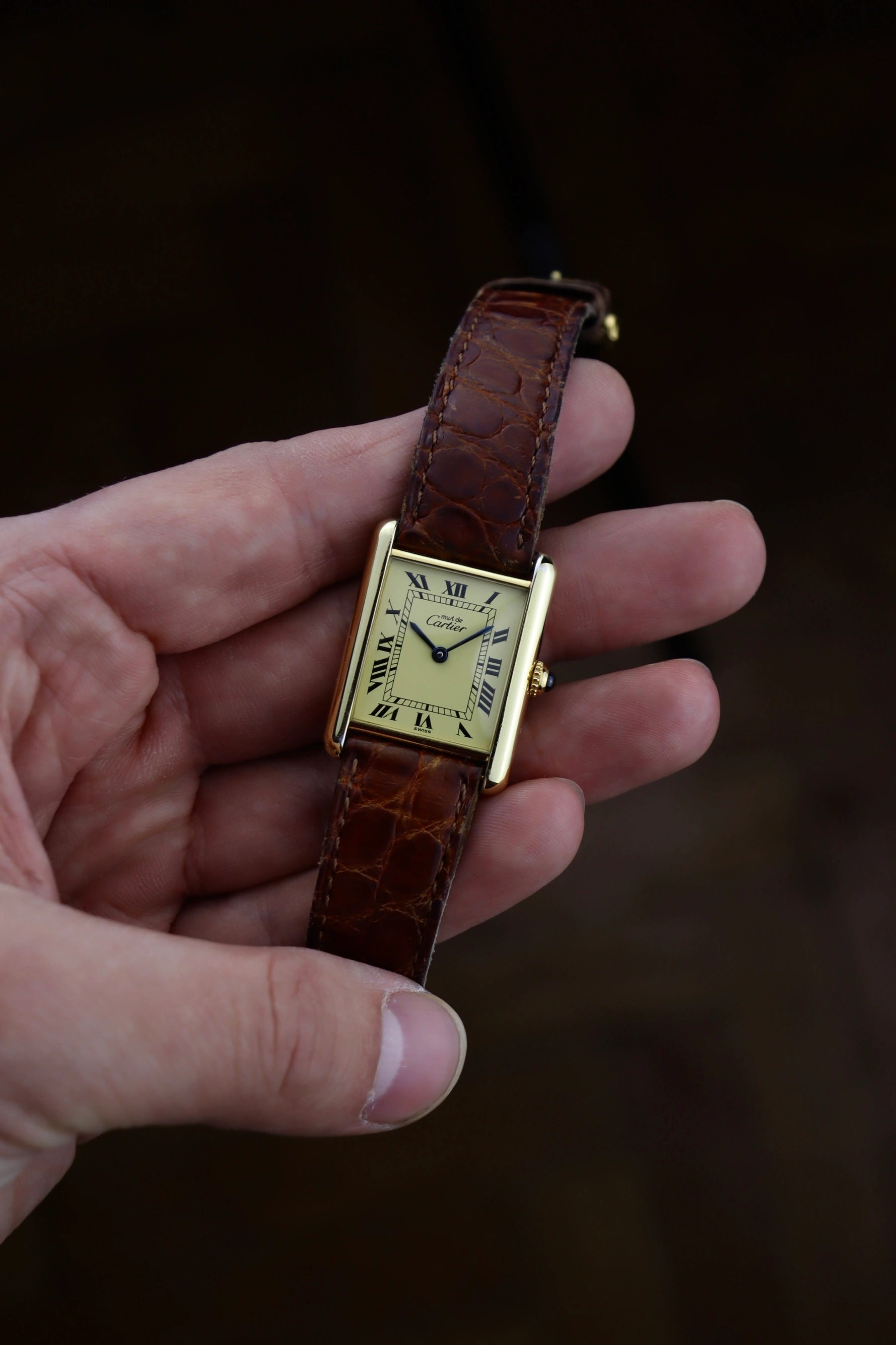 1989 Must de Cartier Tank Vermeil 59005 Full Set