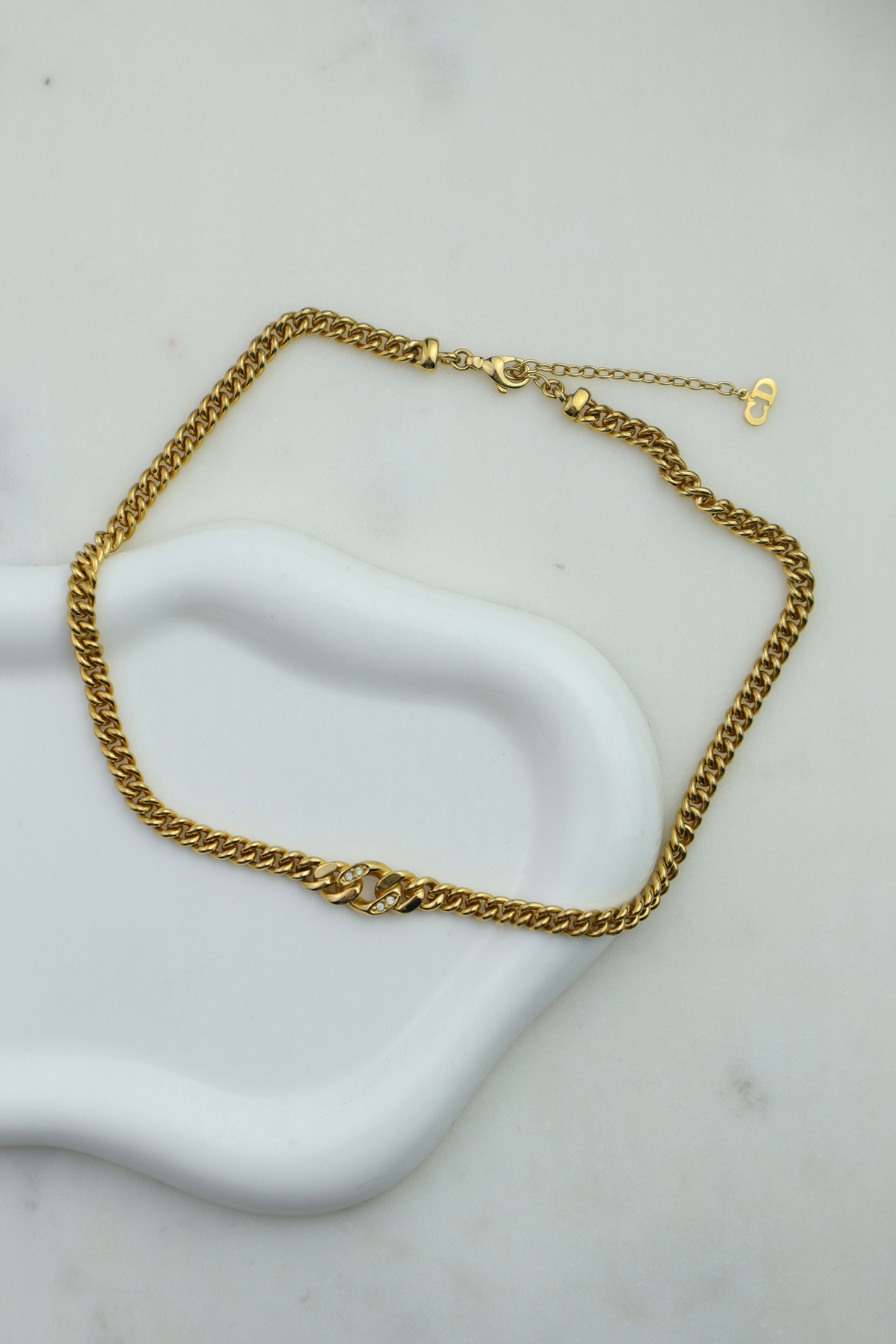 Christian Dior - pozłacany naszyjnik „Classic Chain”