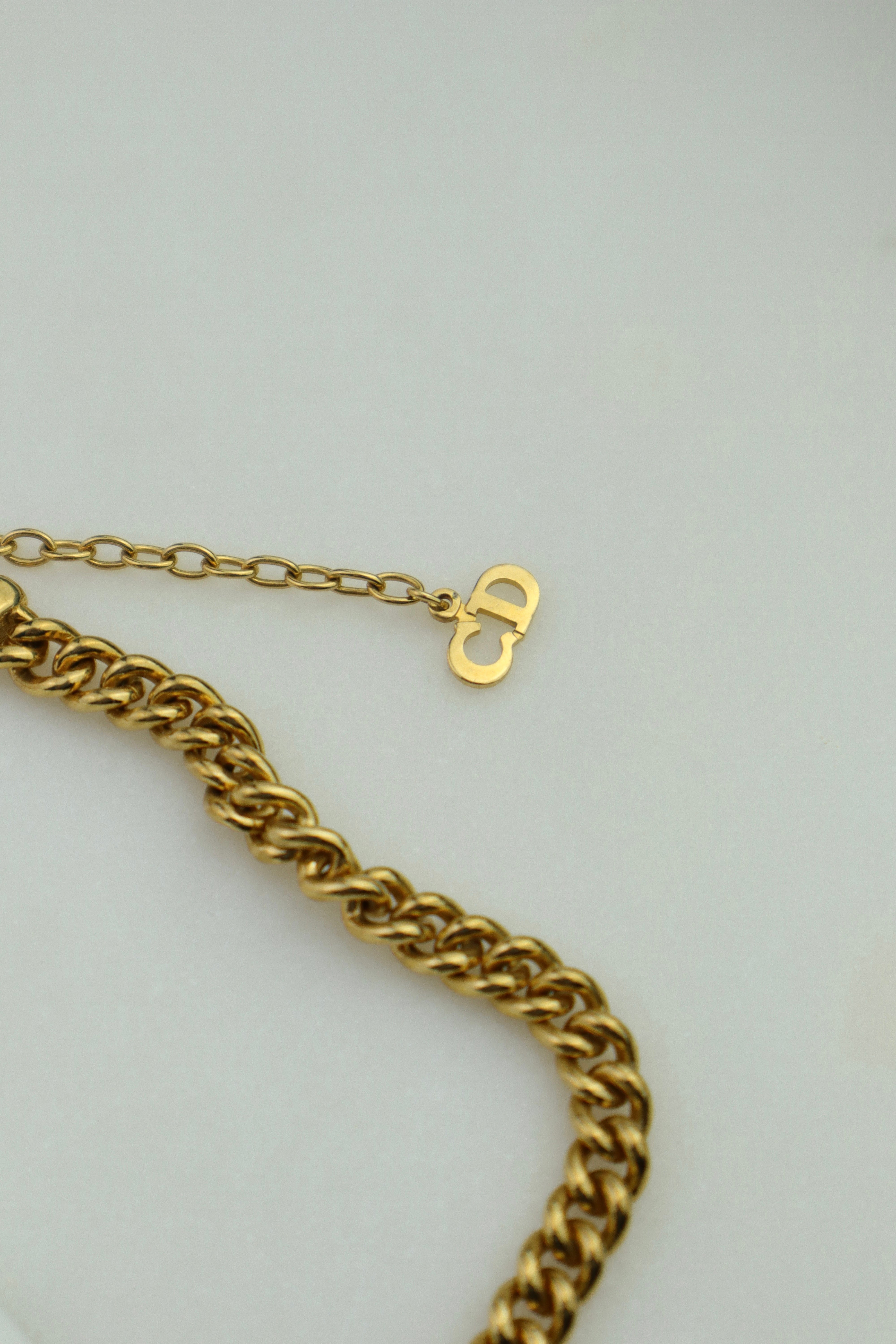 Christian Dior - pozłacany naszyjnik „Classic Chain”