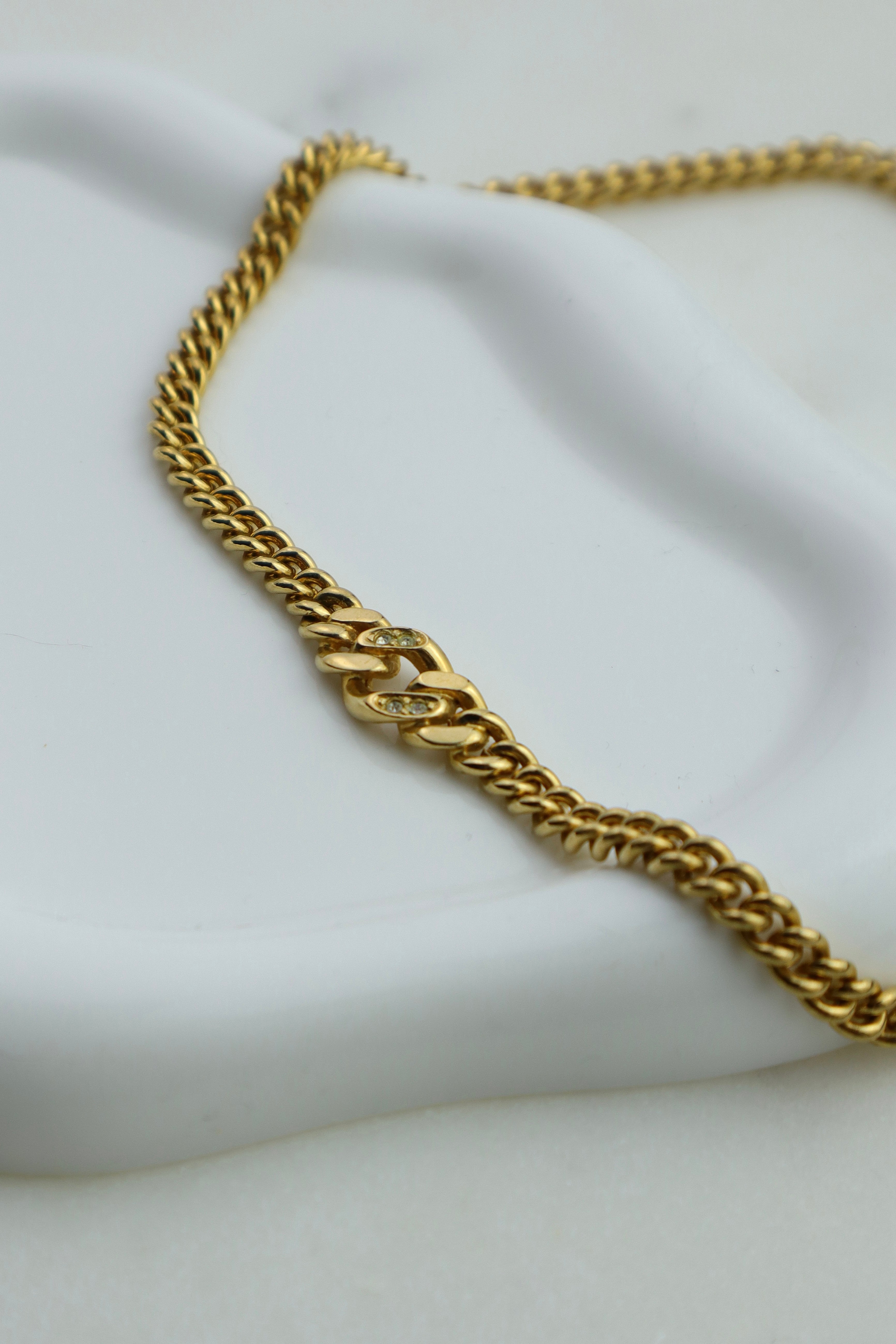 Christian Dior - pozłacany naszyjnik „Classic Chain”