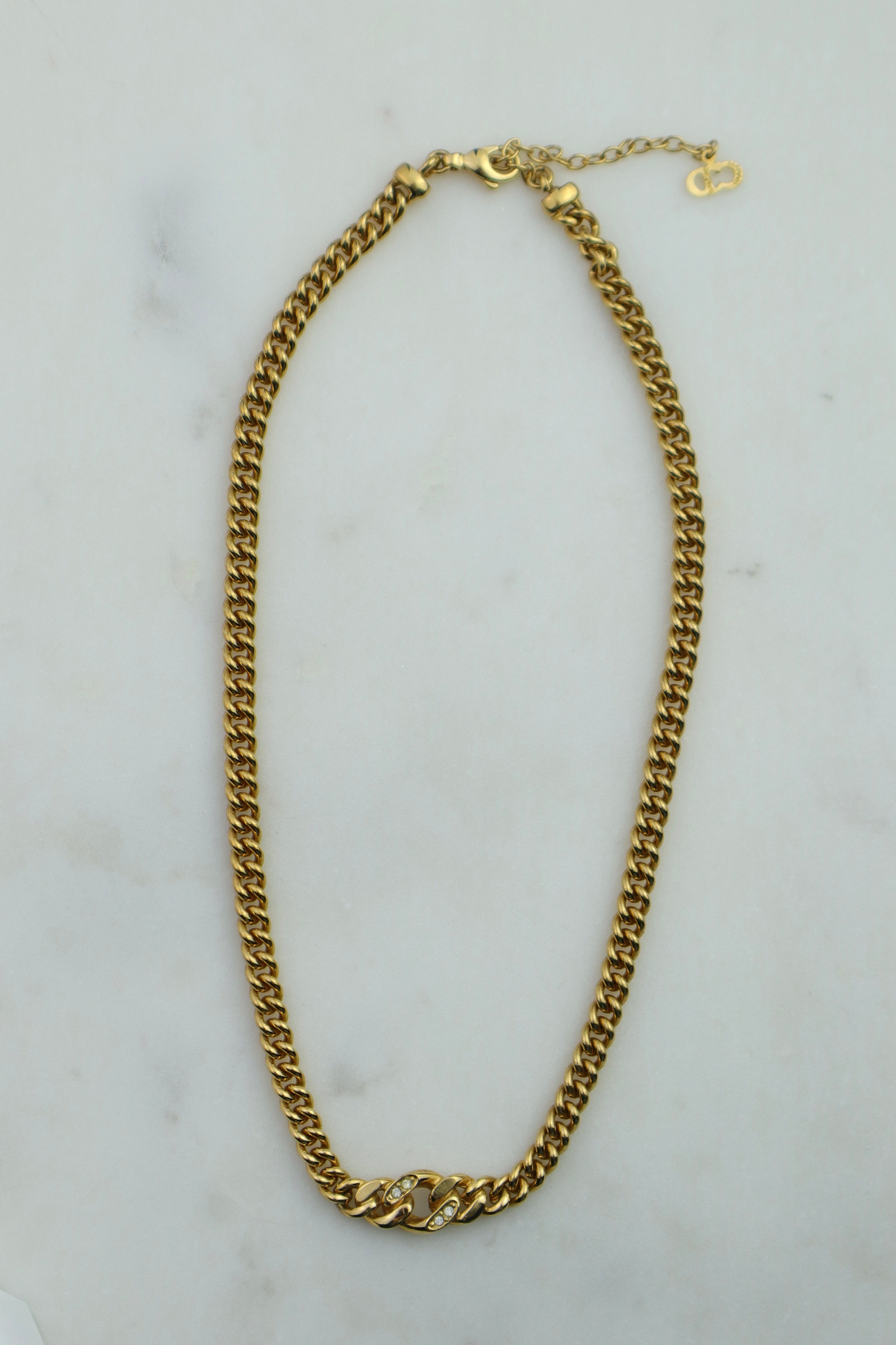 Christian Dior - pozłacany naszyjnik „Classic Chain”