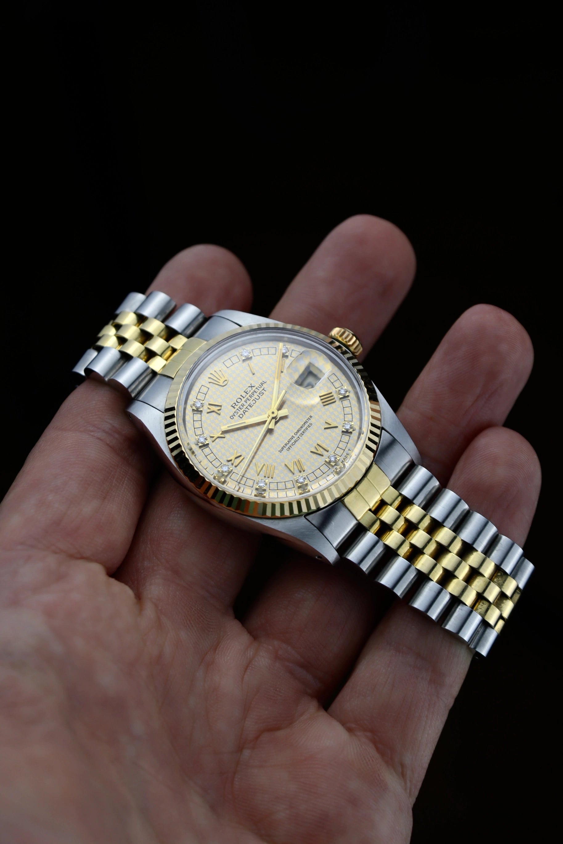 1985 Rolex Datejust 16013 Houndstooth Dial Box + Papers