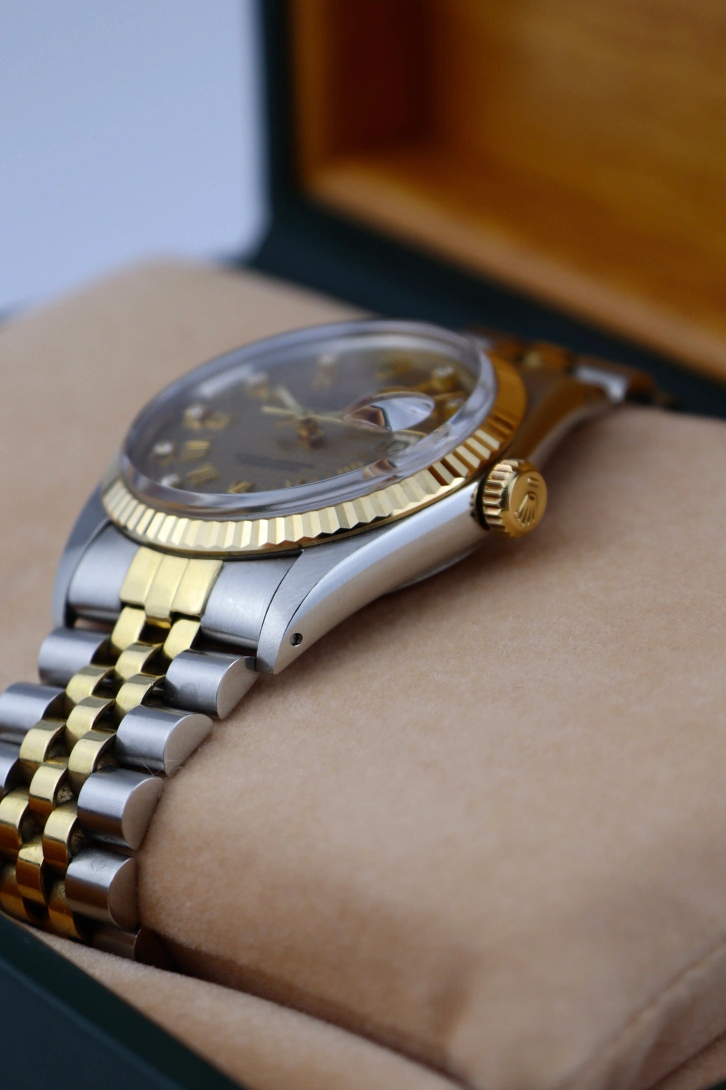 1985 Rolex Datejust 16013 Houndstooth Dial Box + Papers